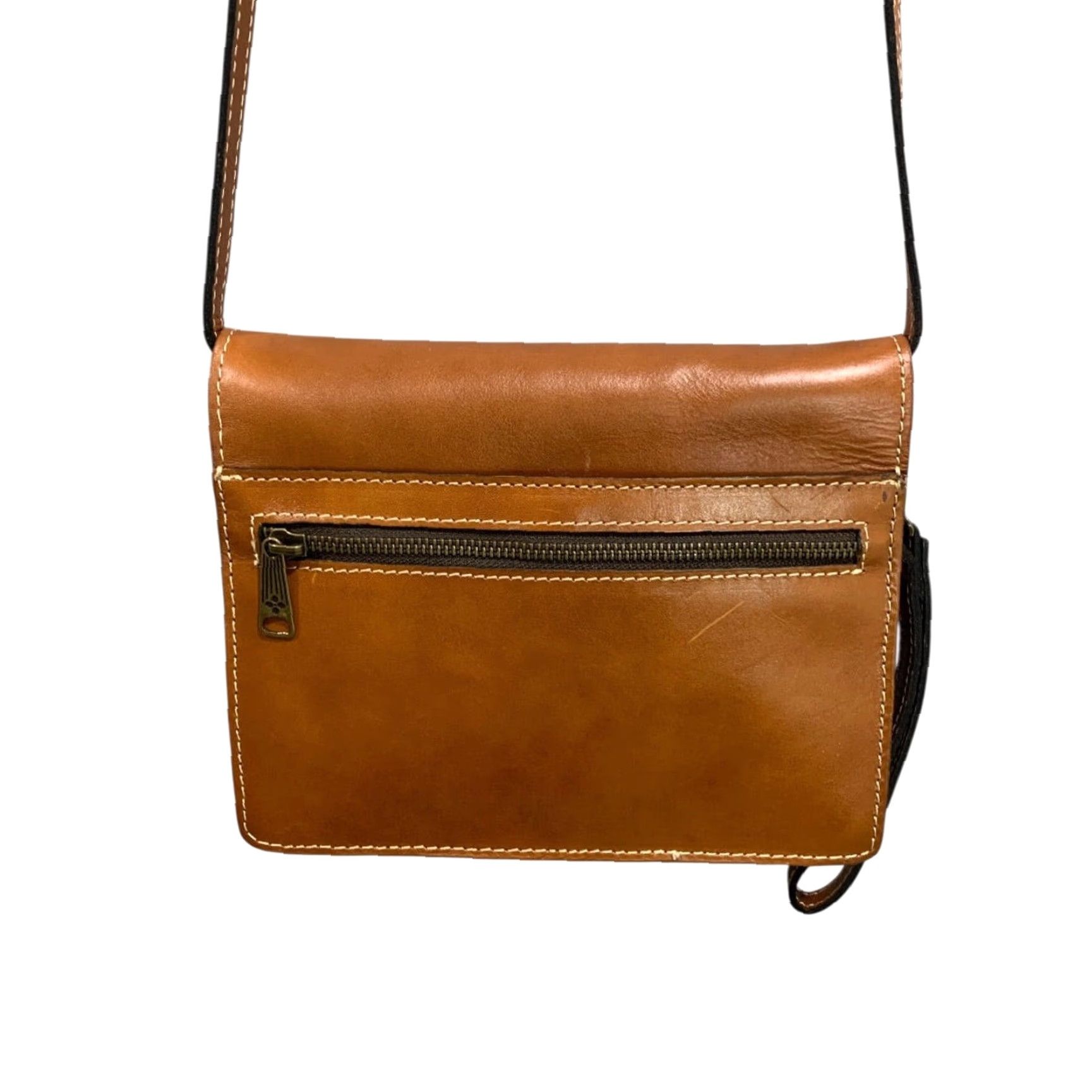 Patricia Nash VINTAGE Patricia Nash Crossbody Bag Leather Brown Flap Organizer Purse Women's 9l x 6h x 2.5d Strap 24" Adjustable Brown Size ONE SIZE - 6 Thumbnail