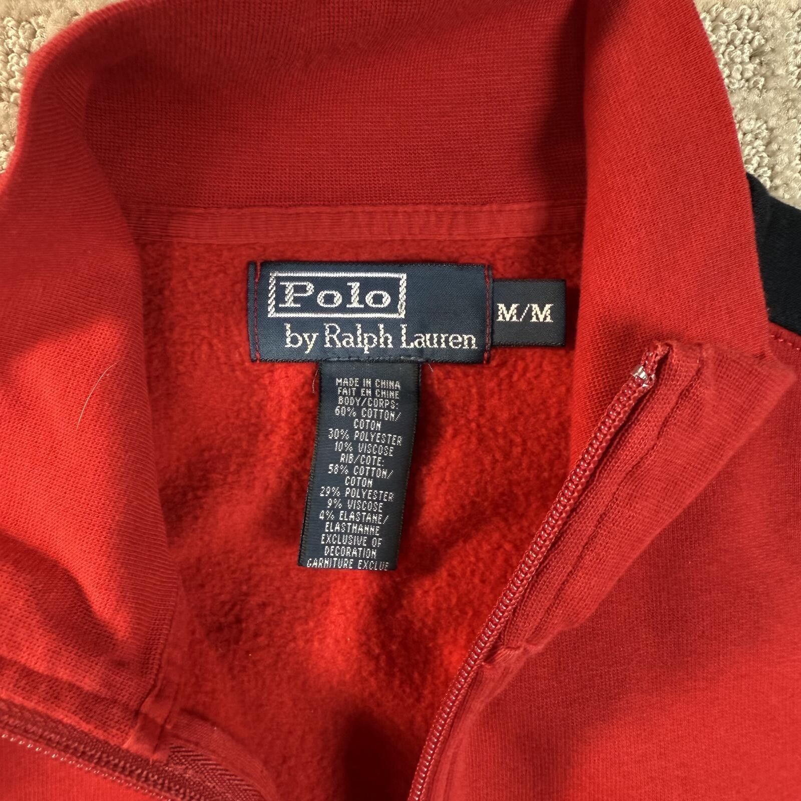 Polo Ralph Lauren Vintage Polo Ralph Lauren Track Jacket Red Black Medium Size US M / EU 48-50 / 2 - 3 Thumbnail