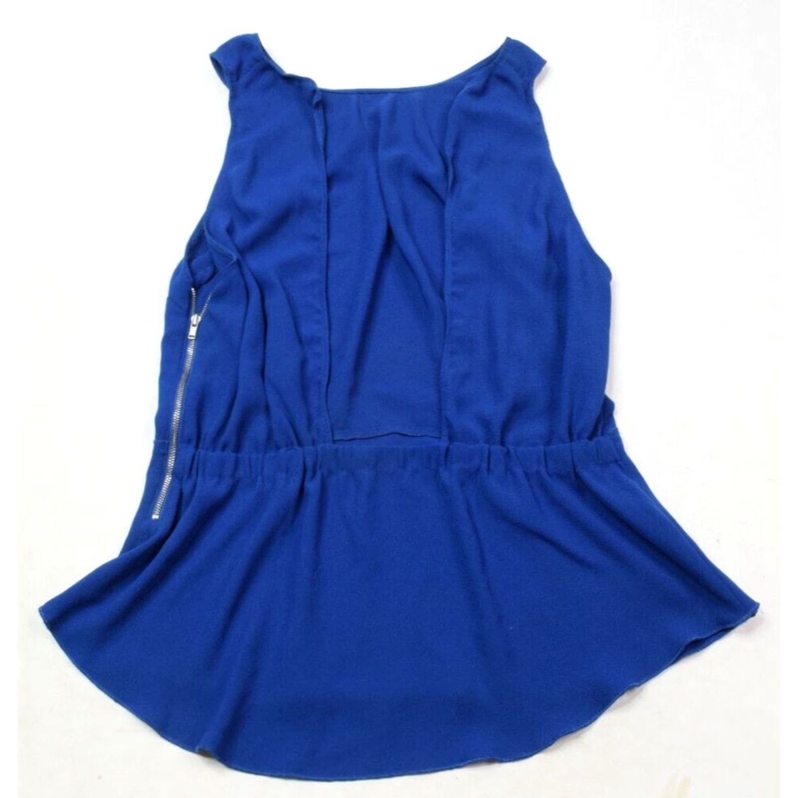 Vintage Wilfred Blouse Sleeveless Open-Back Royal Blue 8 Womens Lightweight Casual Crew Neck Polyester Blouse Size M / US 6-8 / IT 42-44 - 4 Thumbnail