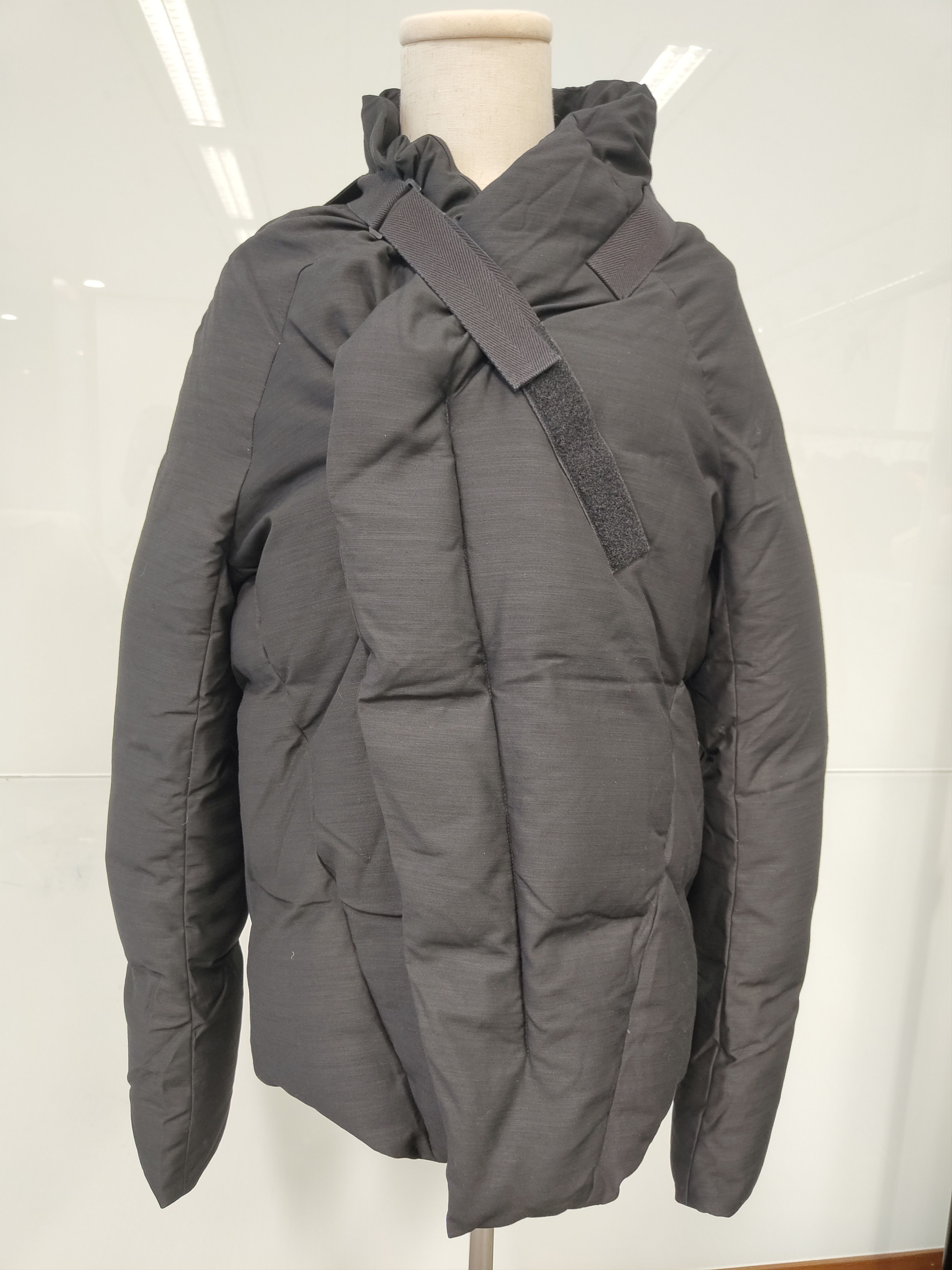 image of Julius Black Down Jacket With Velcro Details, Men's (Size Large)