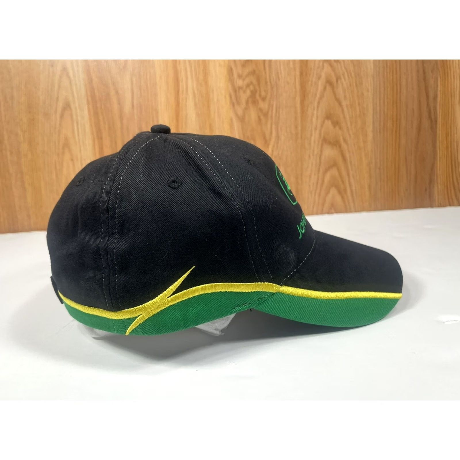 John Deere John Deere Black Green StrapBack Hat Cap One Size Fits Most Cotton Adjustable Men Size ONE SIZE - 6 Thumbnail