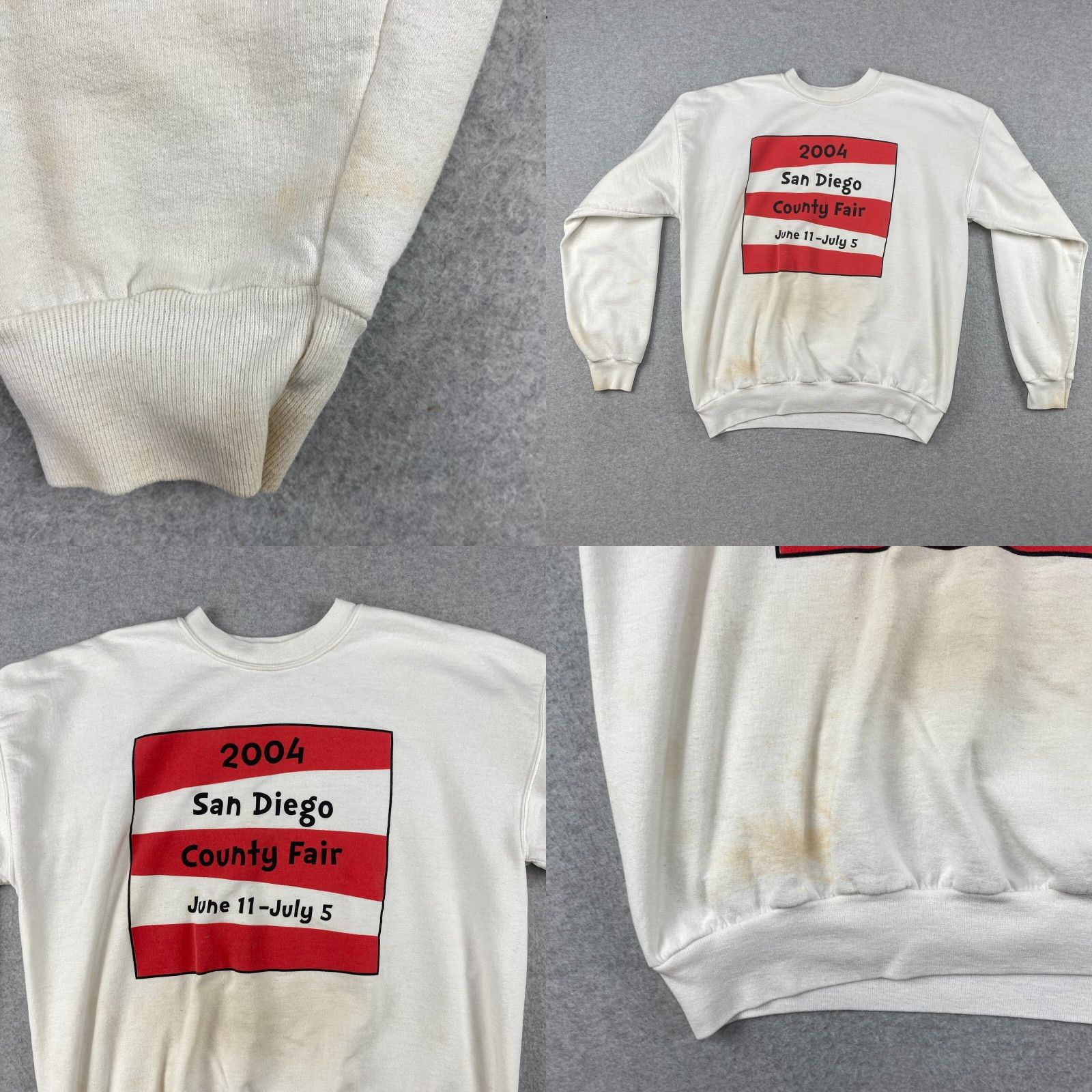 Hanes VINTAGE Hanes Sweatshirt Mens L White Dr Seuss San Diego County Fair Hoodie Pullover Graphic Print All Seasons Regular Fit Ski, Walk, Run Mens Size US L / EU 52-54 / 3 - 8 Thumbnail