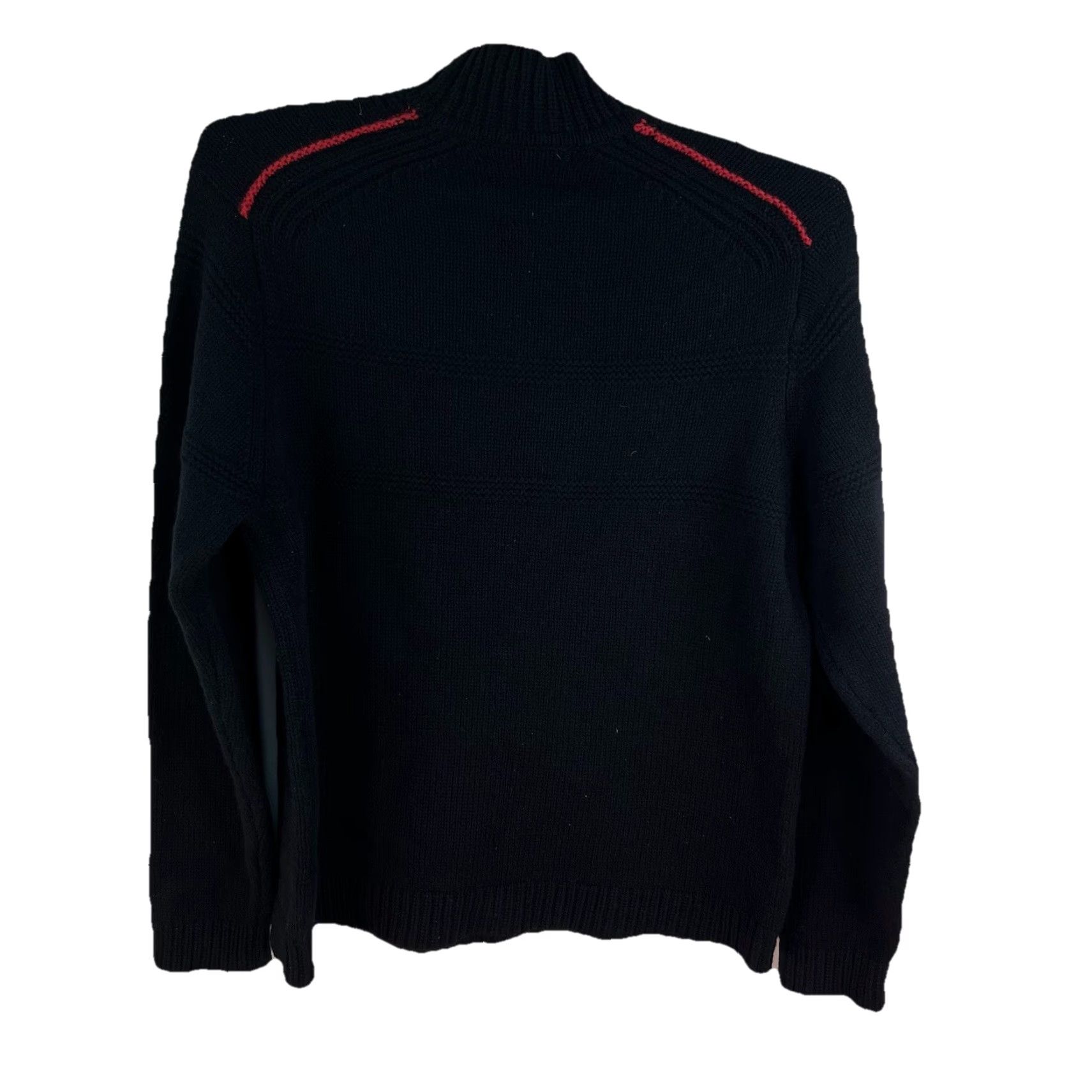 Tommy Hilfiger Tommy Hilfiger Sweater Mens XL Black Red 100% Lambswool Knit High Neck Pullover Fair Isle Logo Accent Mens Size US XL / EU 56 / 4 - 4 Thumbnail