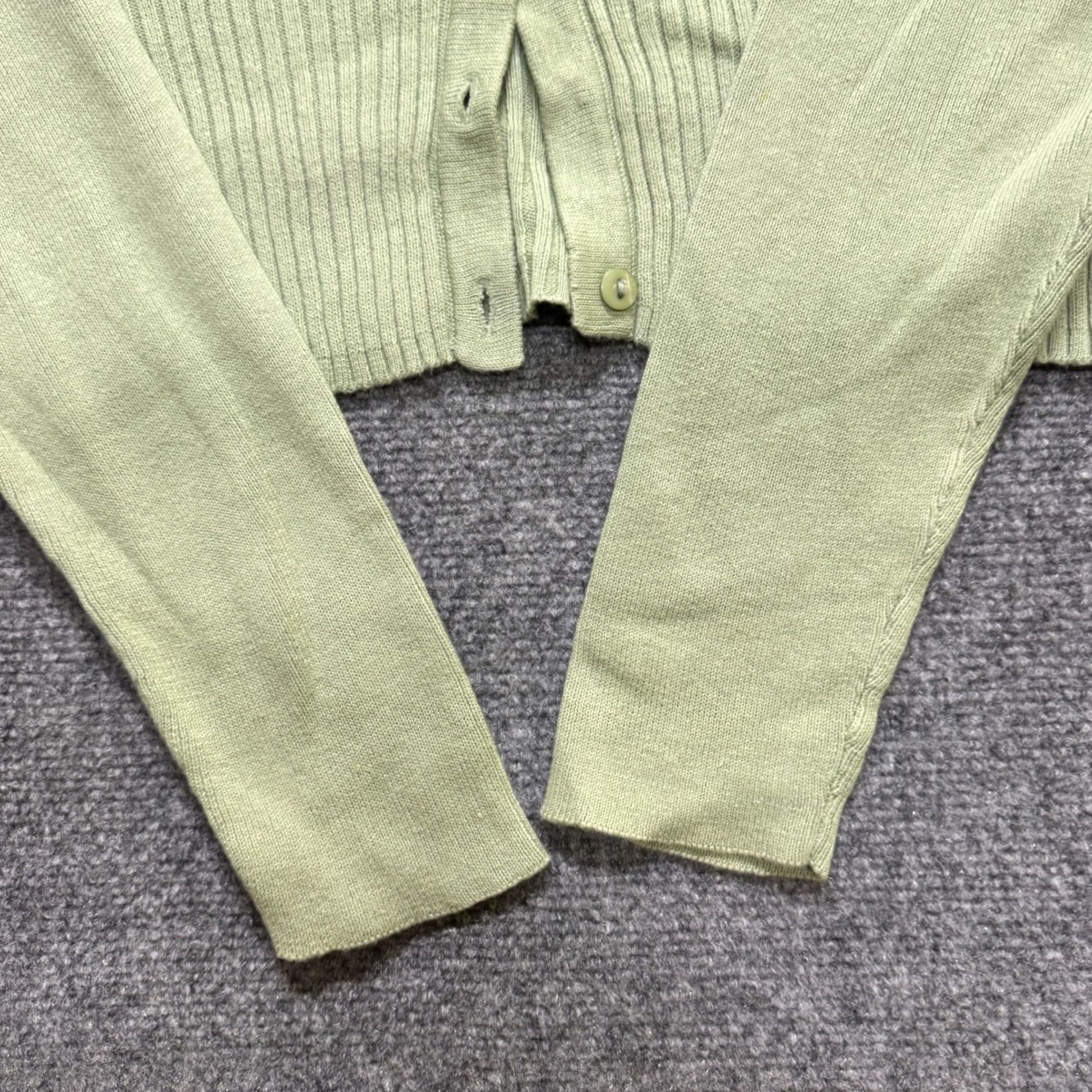 Vintage VINTAGE VTG BP Knitted Cardigan Sweater Womens L Green Striped White 90s Button Up - Green White Striped Cardigan L Womens Men? Size L / US 10 / IT 46 - 7 Thumbnail