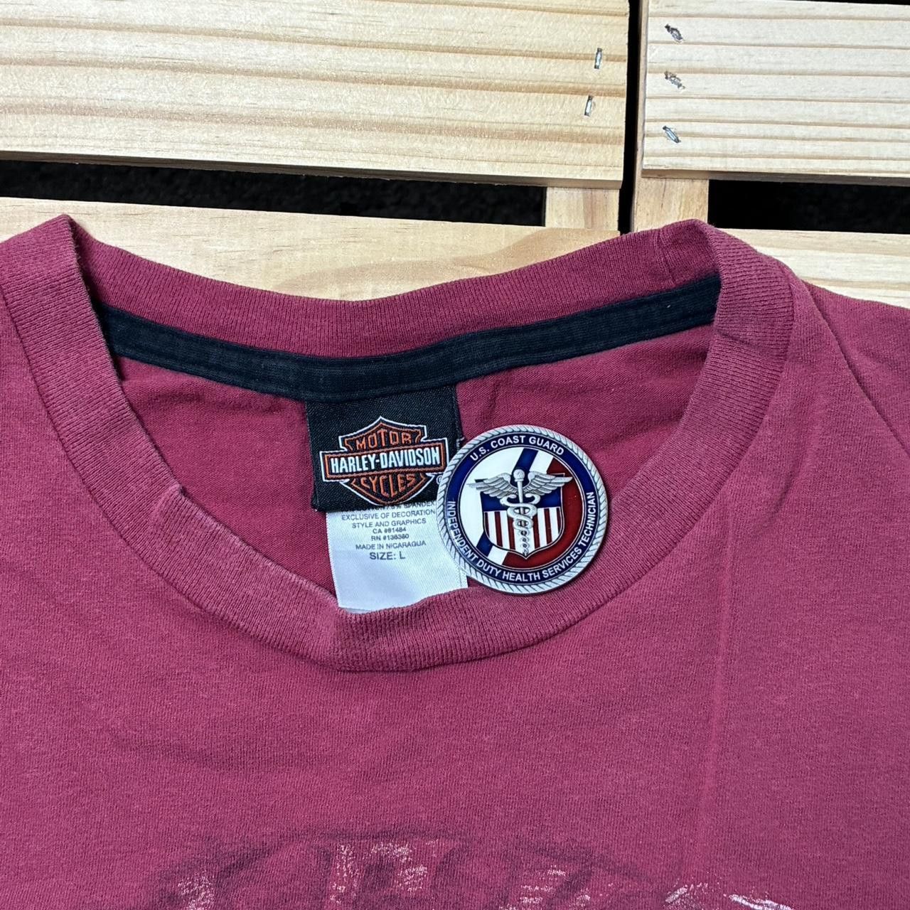 Harley Davidson Harley Davidson FL 2018 Burgundy Biker Tee Size Large Size US L / EU 52-54 / 3 - 5 Thumbnail