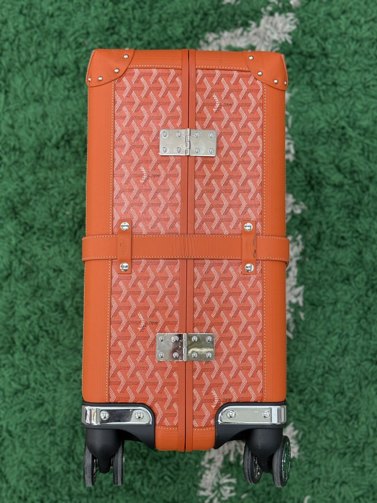 Goyard Goyard Bourget PM Carry On Suitecase Orange Canvas Trolley Size ONE SIZE - 18 Thumbnail