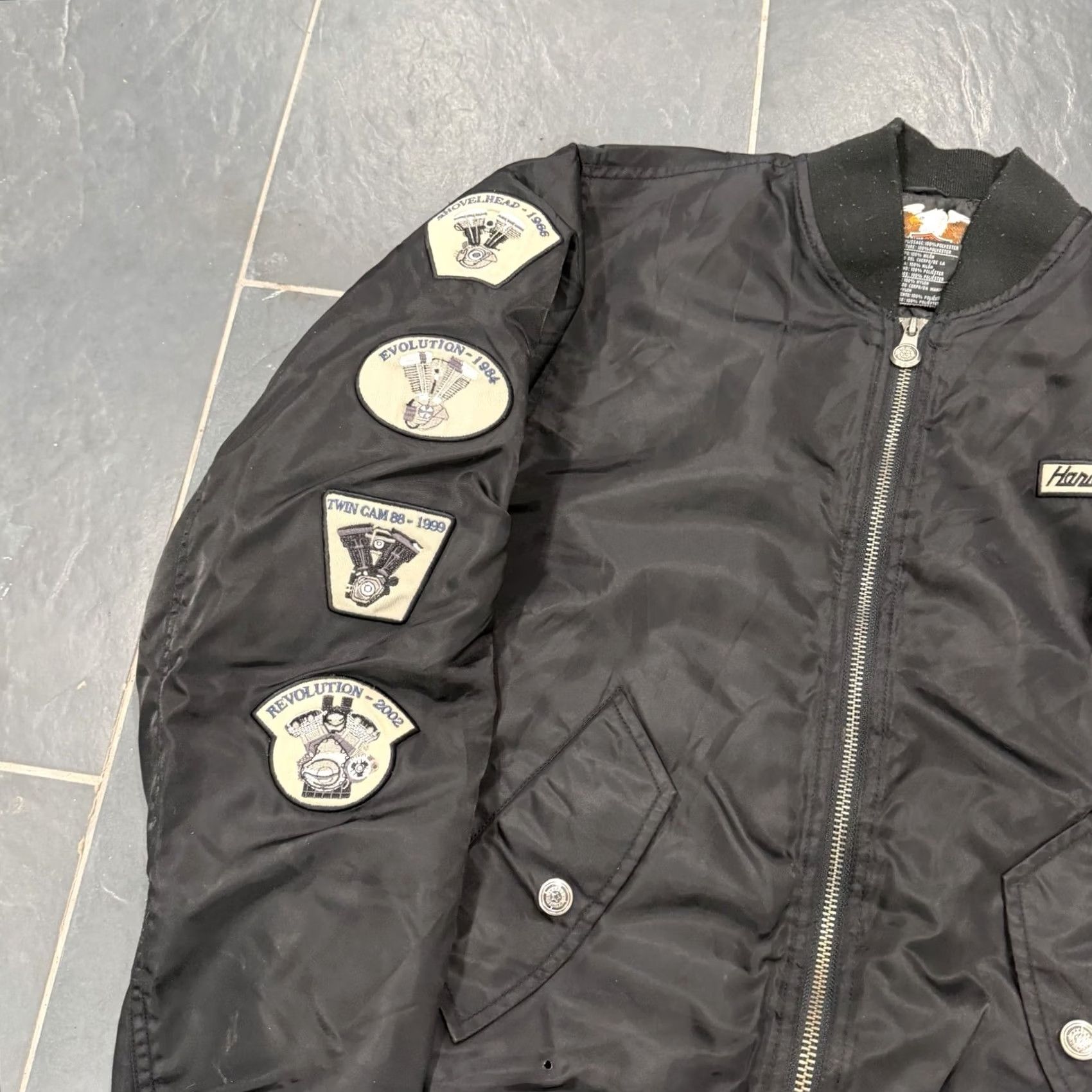 Harley Davidson VTG Harley-Davidson Jacket Windbreaker Bomber Patch Small Hole Men's S Black Size US S / EU 44-46 / 1 - 6 Thumbnail
