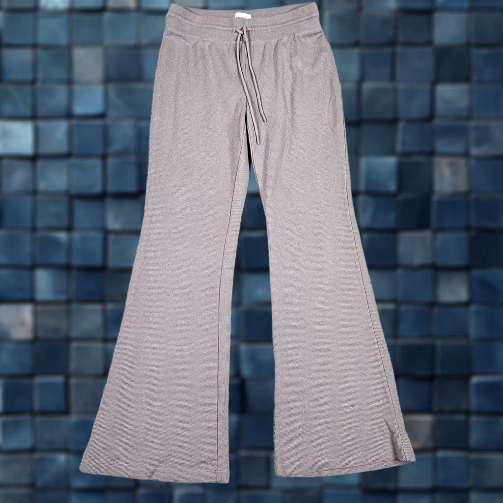 Vintage Sunday Best Women's Gray Waffle Flared Pant Size S Size 28" / US 6 / IT 42 - 1 Thumbnail