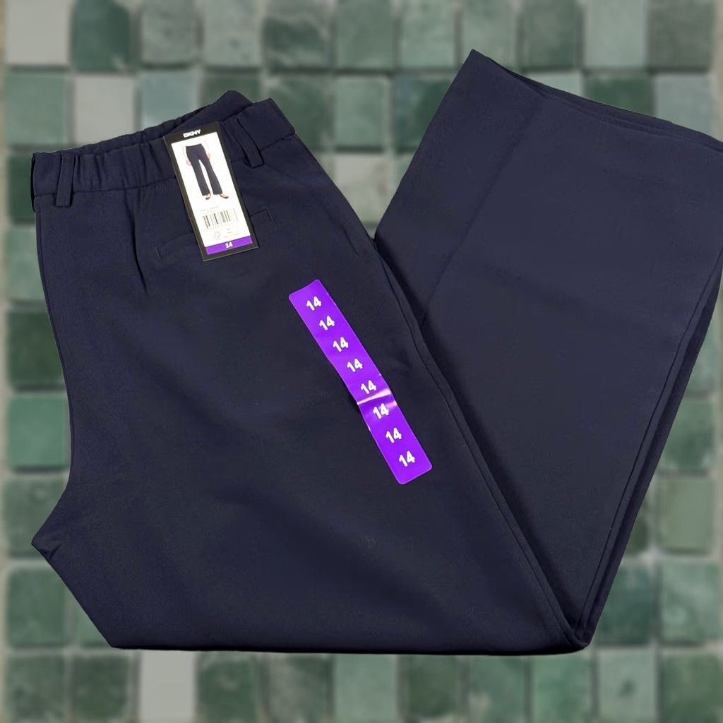 DKNY DKNY Women 14 Navy Blue Wide-Leg Dress Pants Career Workwear Office NWT Size 36" / US 14 / IT 50 - 1 Thumbnail
