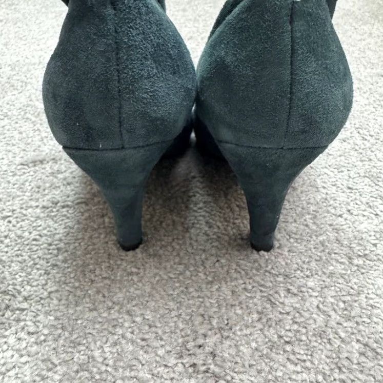 Nine West NINE WEST Bootie Suede Ankle Slouch Boots Womens 6.5 Teal Blue Pointed Toe Buckle Rubber Sole Fall Winter 2-2.9in Heel Women’s Shoes Size US 6.5 / IT 36.5 - 5 Thumbnail