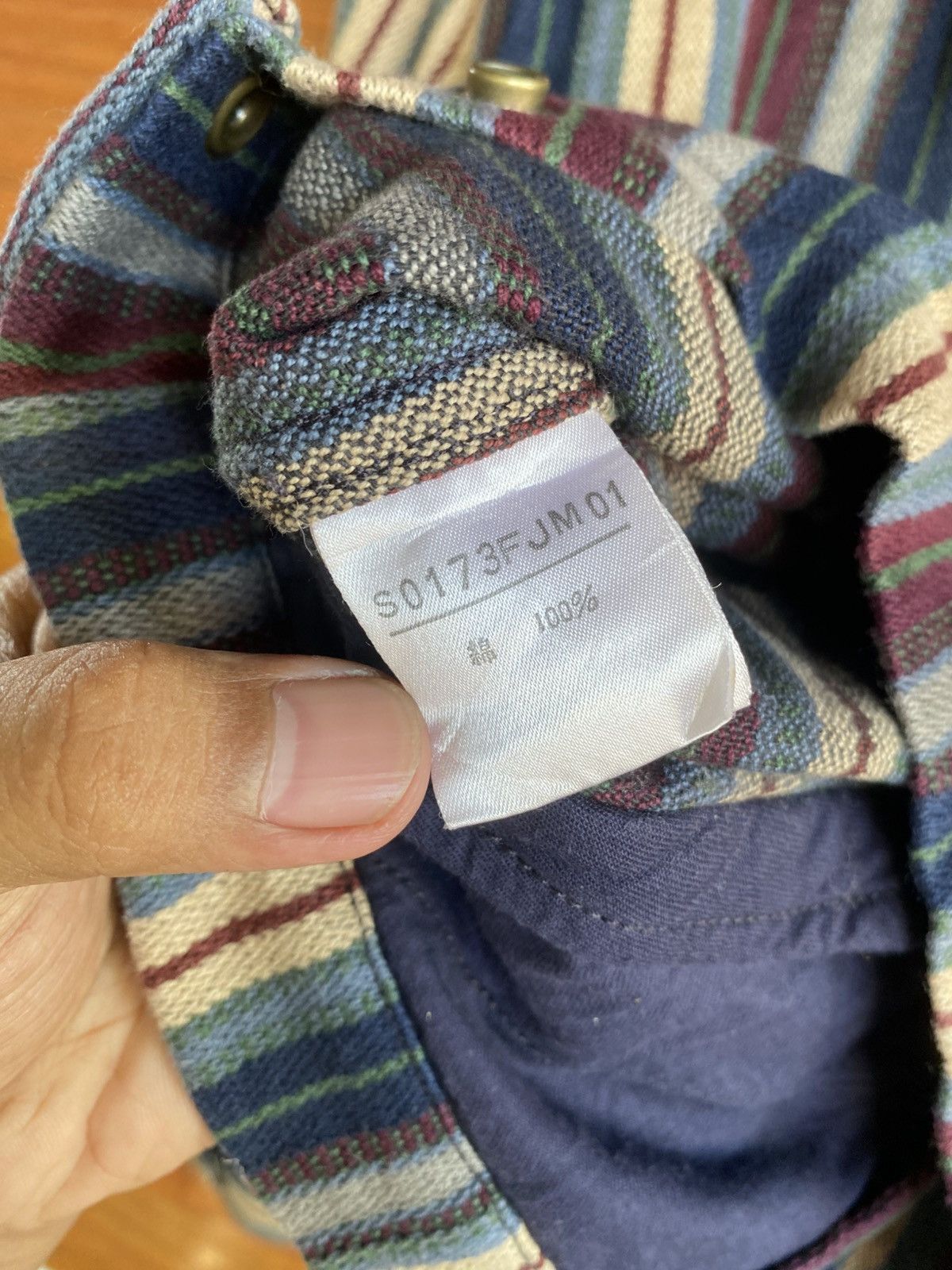 Japanese Brand Vintage “Powder” Striped Cotton Jacket Workwear Style Size M / US 6-8 / IT 42-44 - 13 Thumbnail