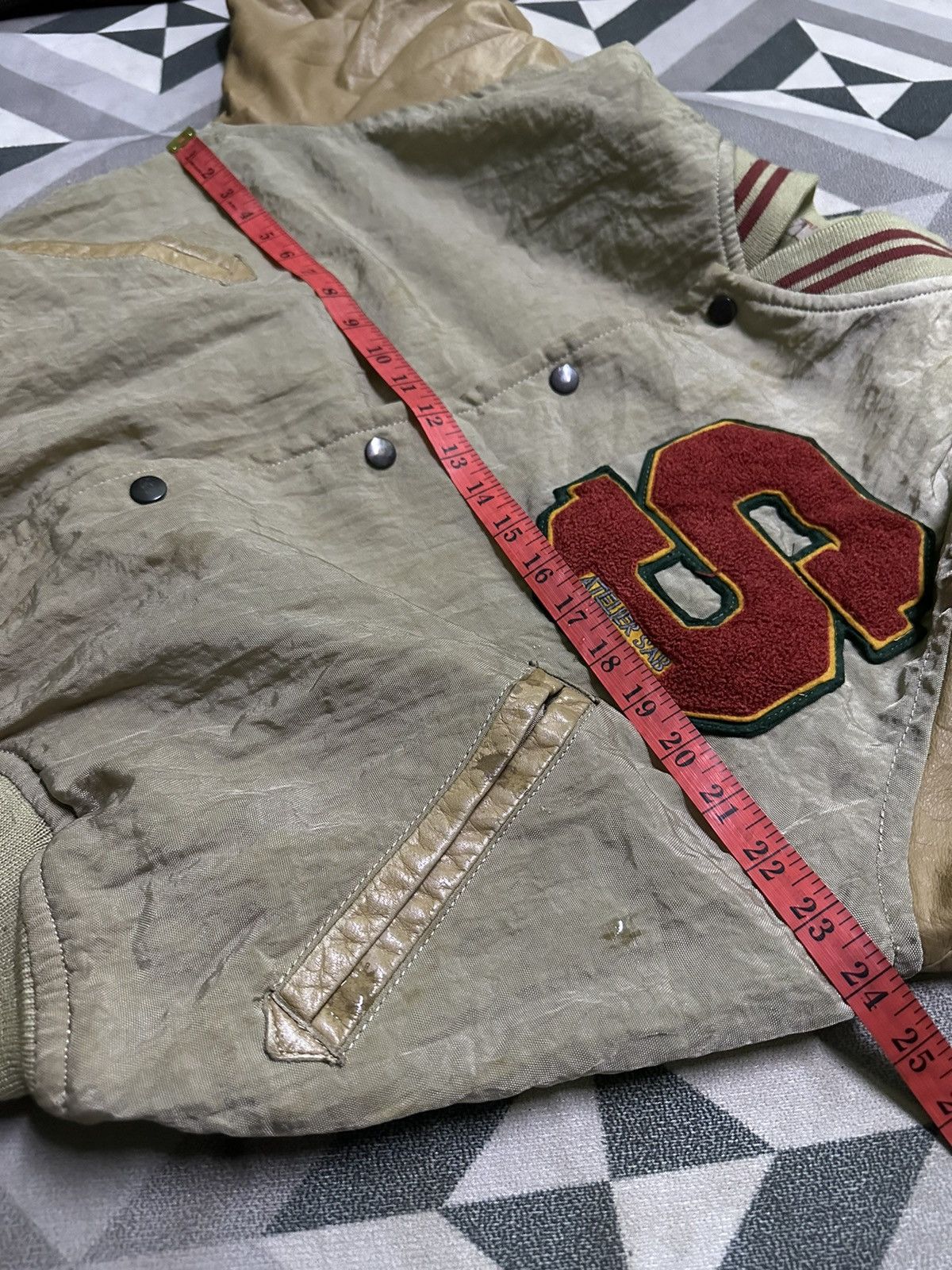 Vintage Ateler sab snap button varsity jacket Size US L / EU 52-54 / 3 - 10 Thumbnail