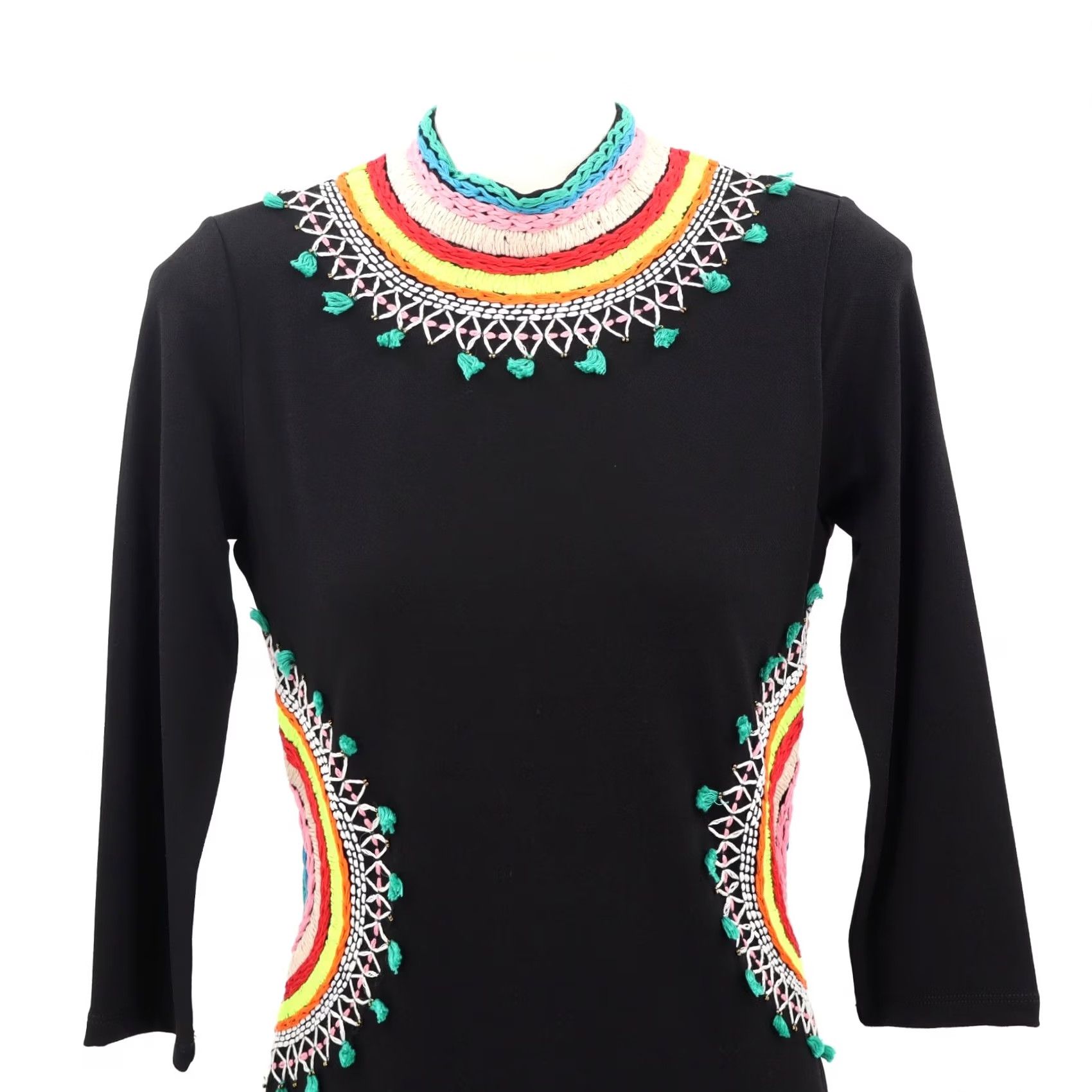 Alice + Olivia Alice + Olivia Bod Con Dress Women's Tamson Embroidered Cut Out Back Black Sz 6 NEW Size M / US 6-8 / IT 42-44 - 3 Thumbnail