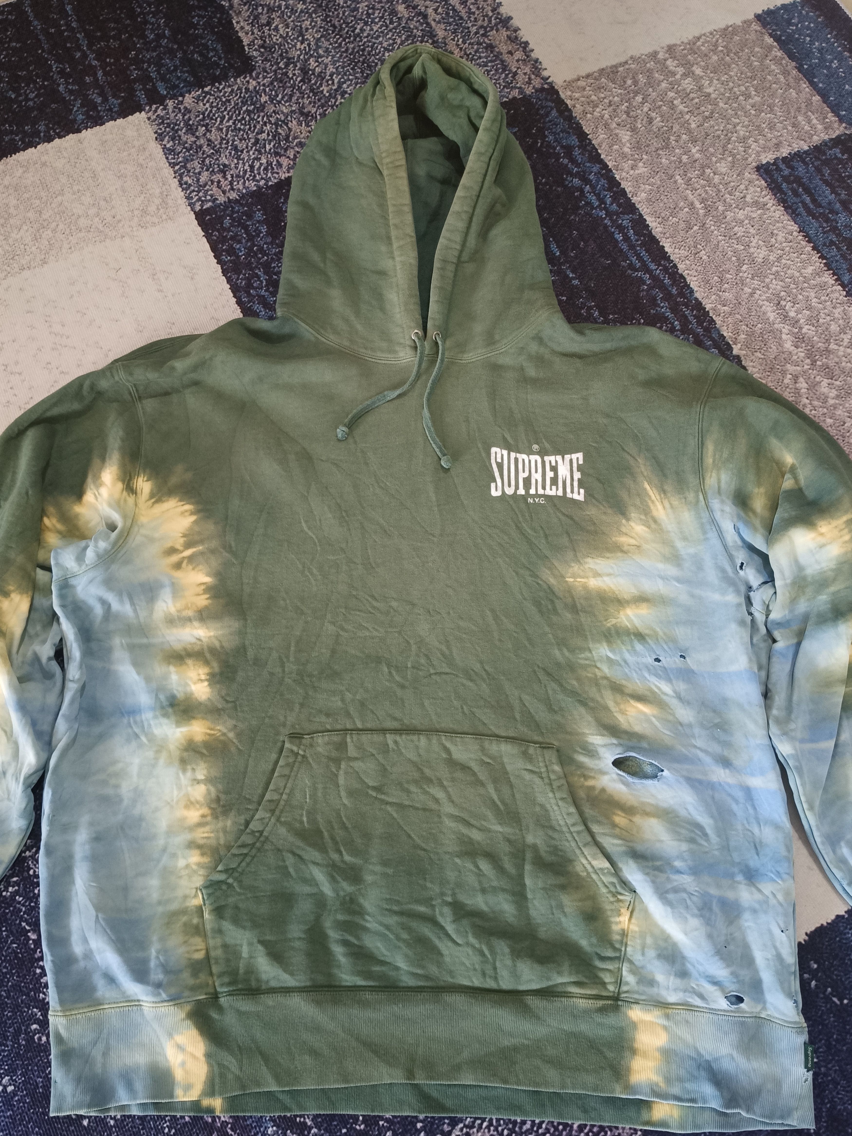 Supreme Supreme bleached distressed hooded sweatshirt Size US XXL / EU 58 / 5 - 2 Thumbnail