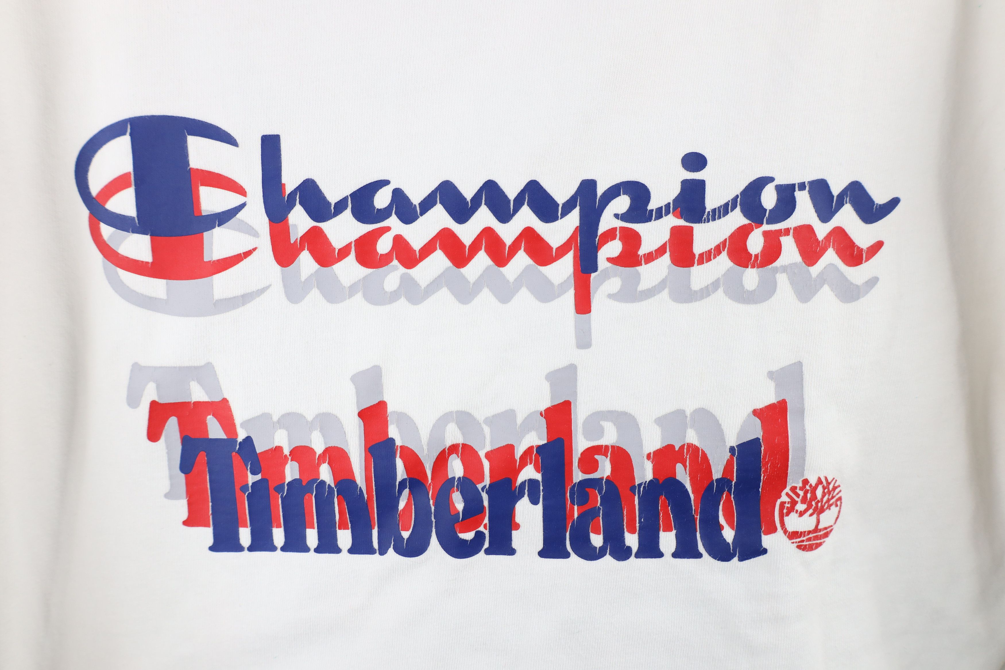 Champion × Vintage Champion x Timberland Spell Out Long Sleeve T-Shirt White Size US M / EU 48-50 / 2 - 4 Thumbnail