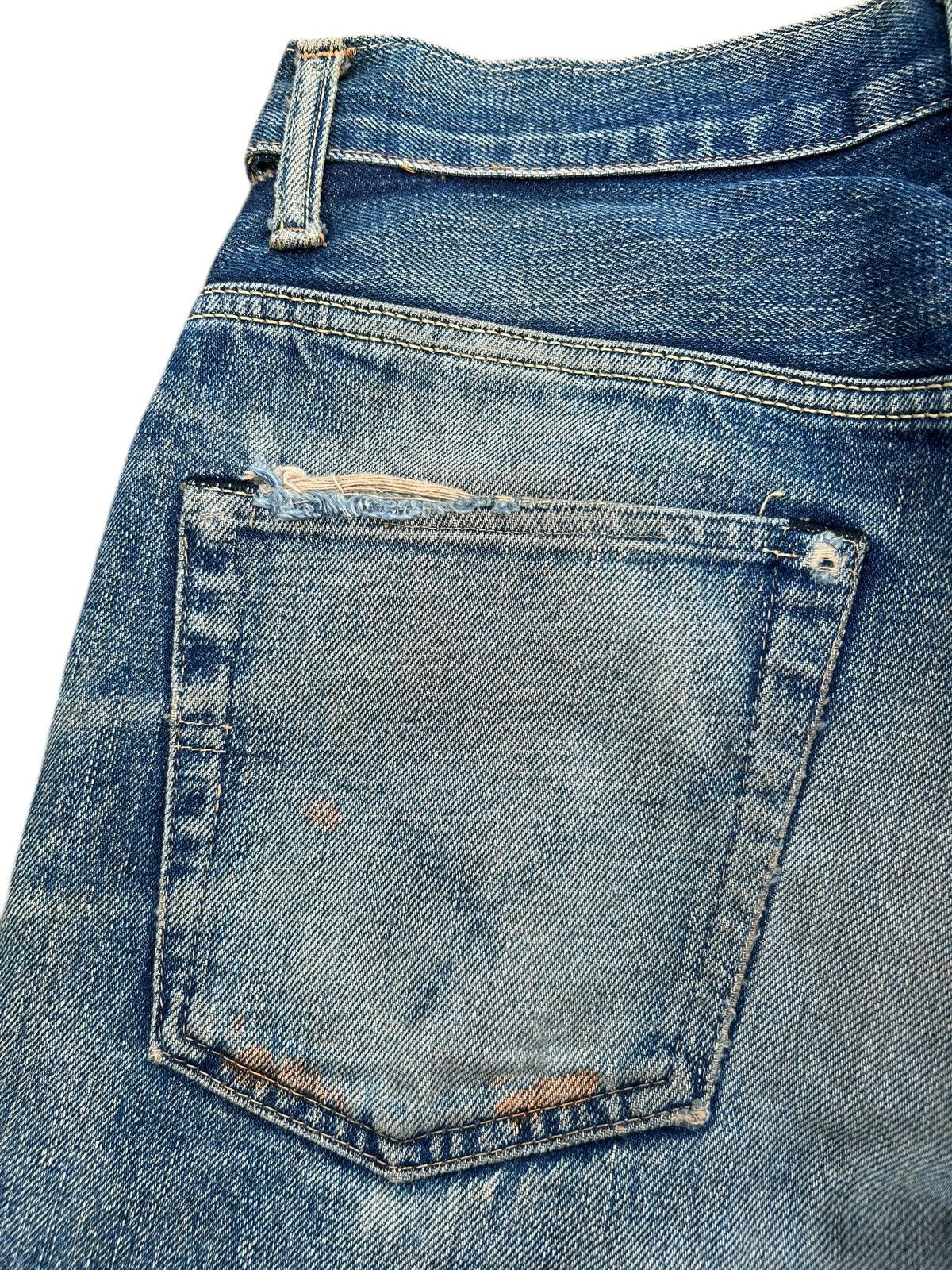 Kapital Thrashed Vintage Blue Blue Indigo Selvedge Denim Jeans Size US 32 / EU 48 - 15 Thumbnail
