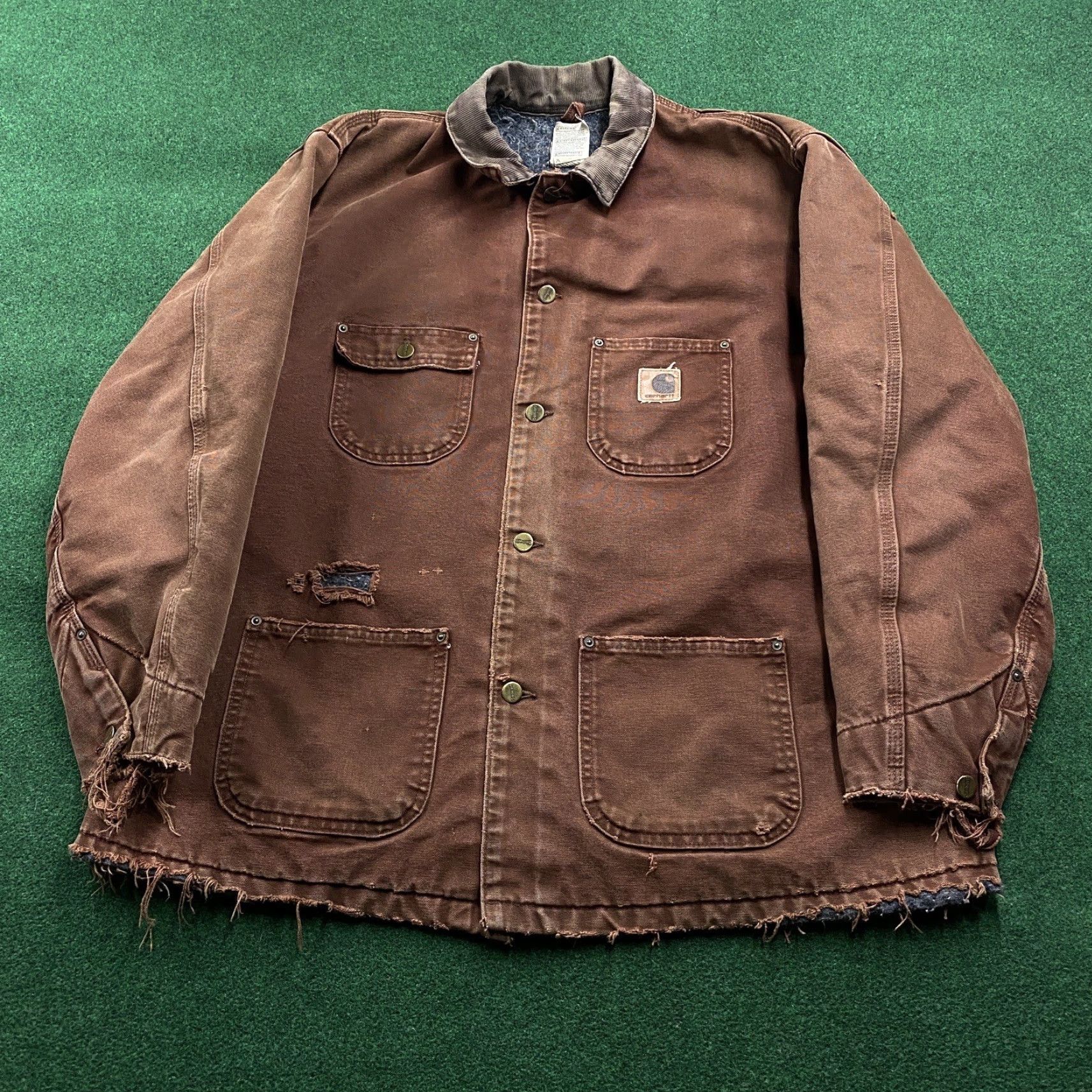 Carhartt VINTAGE Carhartt Chore Jacket Mens XL Clay 90S Faded Blanket Lined Coat C02 CLY Jacket Size US XL / EU 56 / 4 - 2 Thumbnail