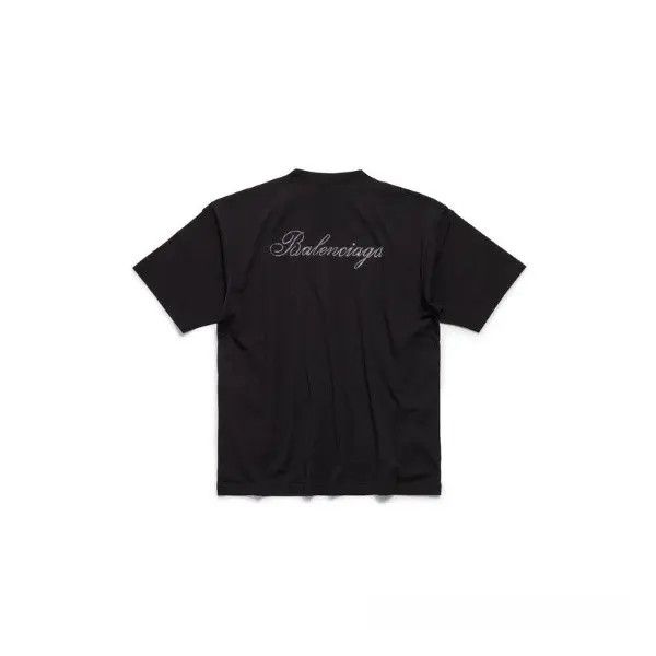 Balenciaga o1la1rc1a0625 Handwritten T-Shirt Large Fit in Black Size US XL / EU 56 / 4 - 2 Thumbnail