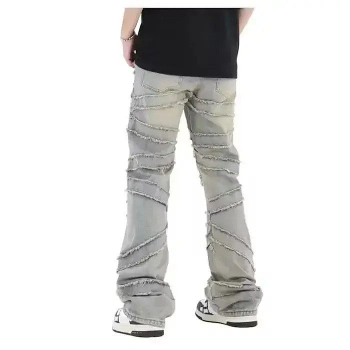 Japanese Brand Men Embroidery Stacked Jeans, Flared Women Size US 32 / EU 48 - 4 Thumbnail