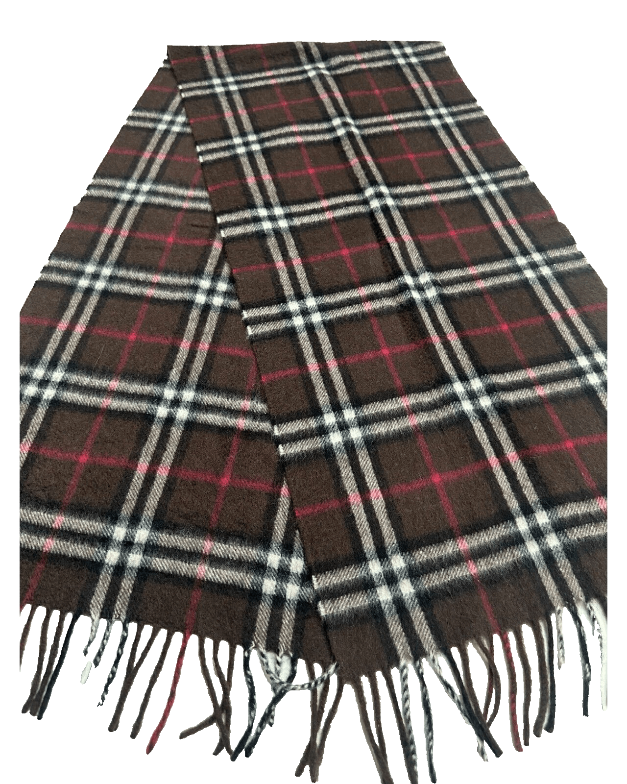 Burberry Burberrys Vintage Check Unisex Scarf Brown 100% Cashmere Size ONE SIZE - 2 Thumbnail