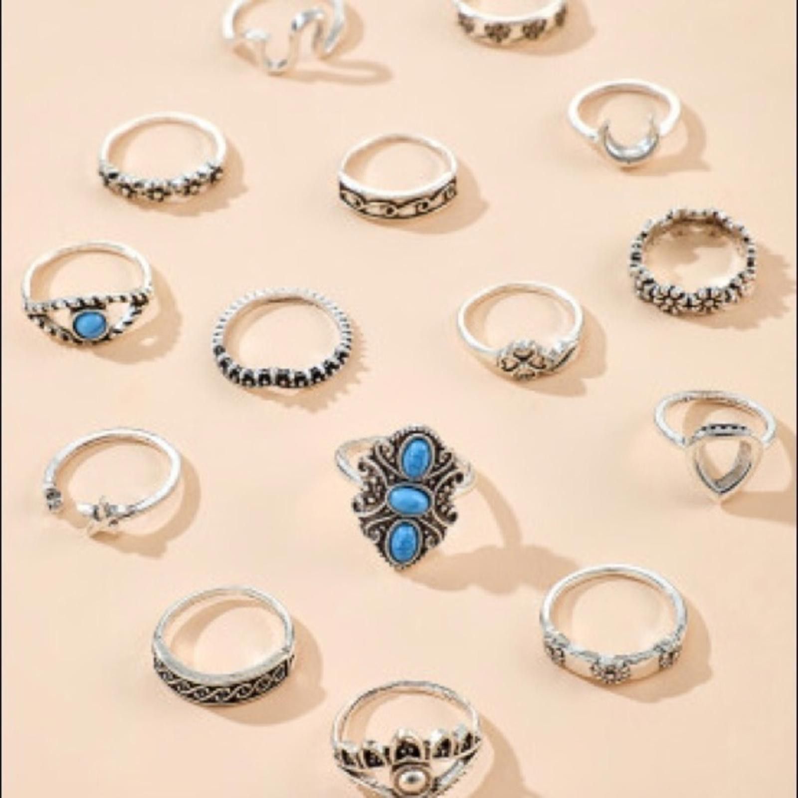 Designer Enamel Costume Ring Set NWT Size ONE SIZE - 2 Thumbnail
