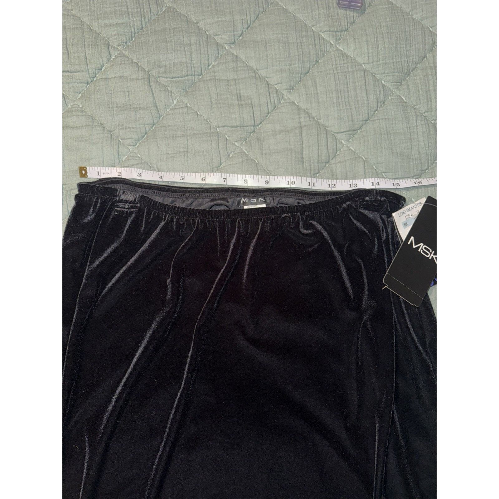 Other MSK Holiday Goth Vintage Black Velvet Maxi Skirt Sz 14 NWT Size 36" / US 14 / IT 50 - 7 Thumbnail