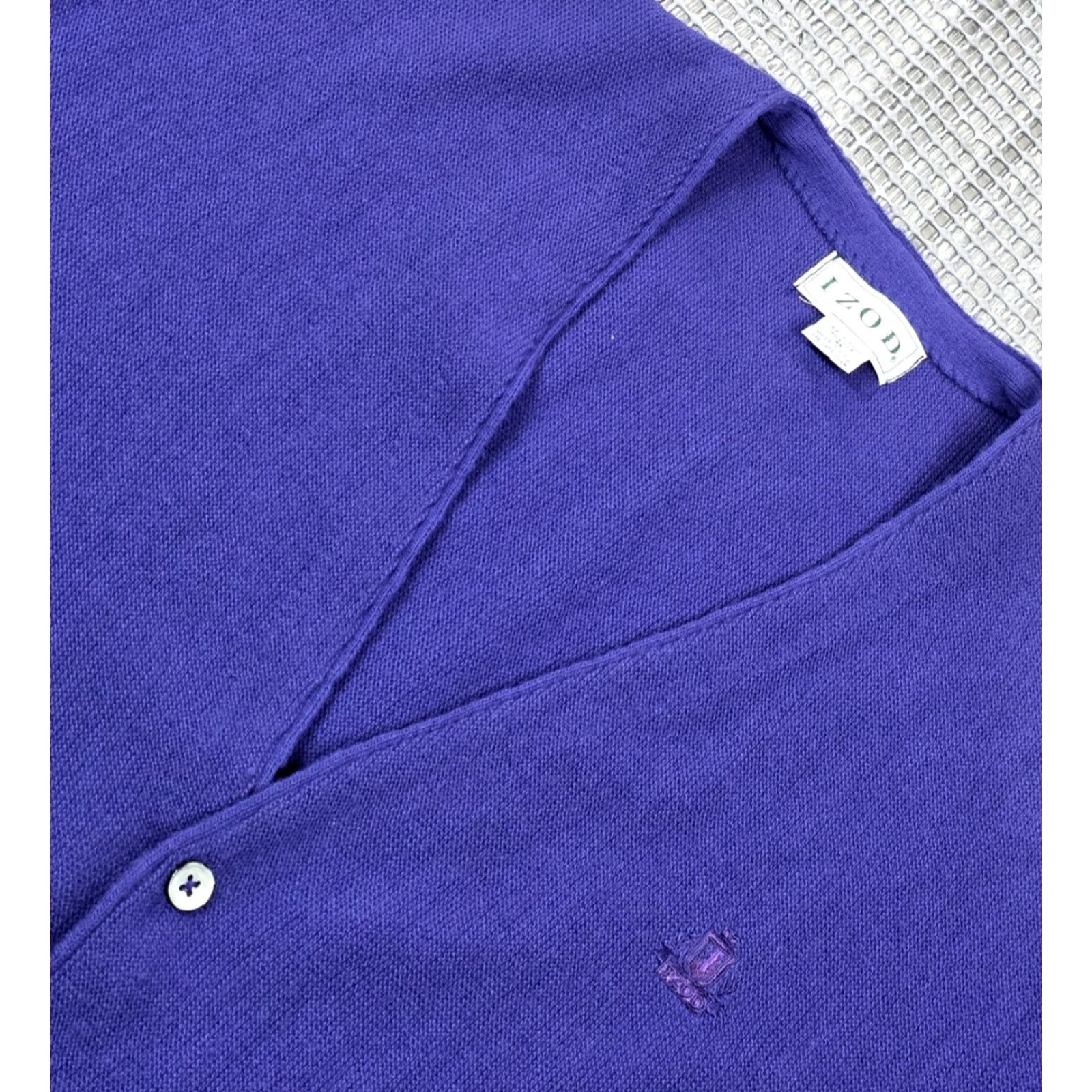 Izod VINTAGE Izod Cardigan Sweater Mens XL Purple Acrylic Made In USA Dad Sweater Size US XL / EU 56 / 4 - 7 Thumbnail
