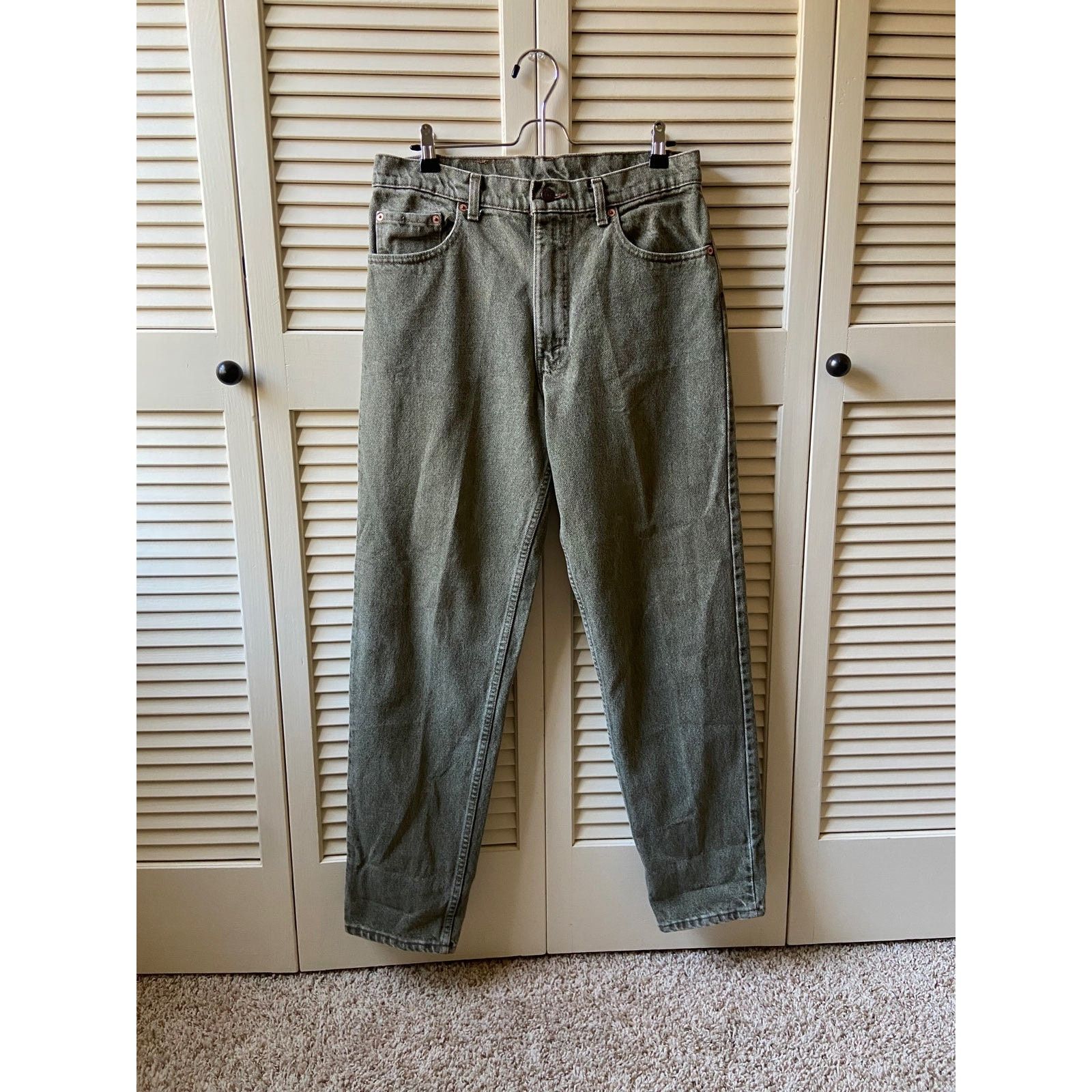 Levi's × Vintage Vintage Levi’s 550 Made in USA Green Denim Jeans Pants 34 Size US 34 / EU 50 - 1 Thumbnail