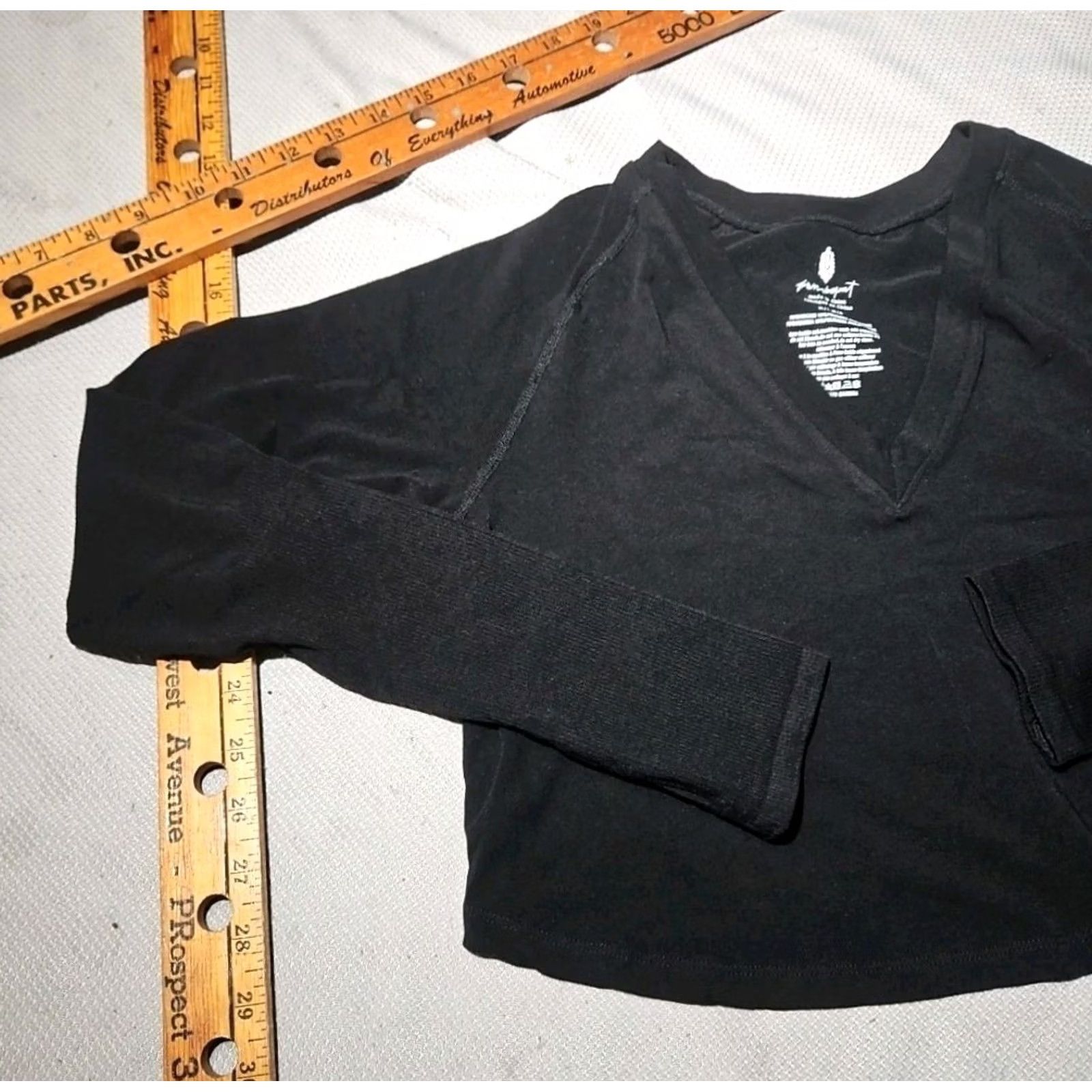 Vintage FP Movement Shirt Womens Medium Black Crop Top Casual Stretch Tee Minimalist Size M / US 6-8 / IT 42-44 - 4 Thumbnail