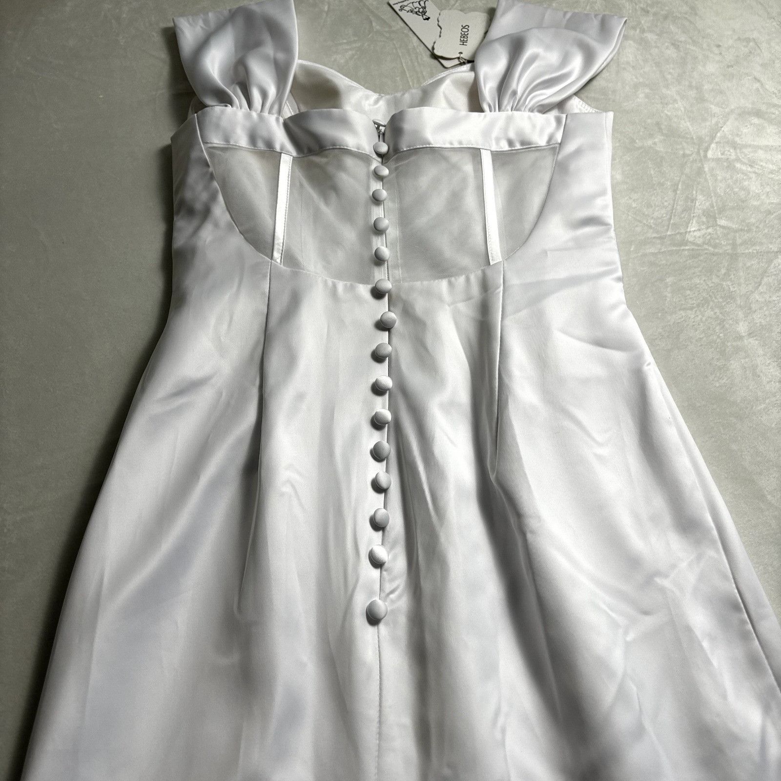 Other Wedding Dress Hebeos White Satin Gown Buttoned Back NWT Size M / US 6-8 / IT 42-44 - 1 Thumbnail