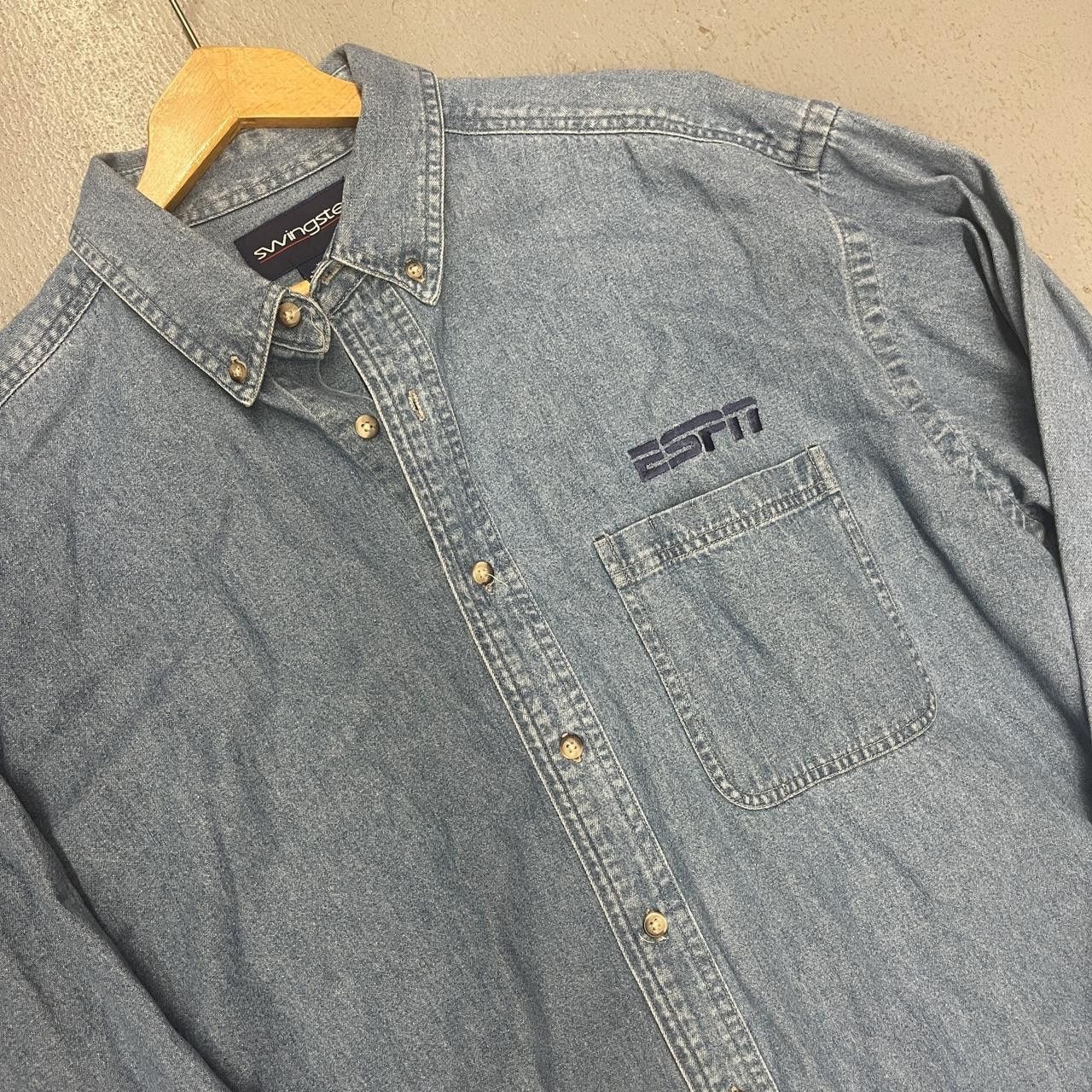 Swingster VTG 90's Swingster Embroidered ESPN Network Denim Button Up Size US XXL / EU 58 / 5 - 1 Thumbnail