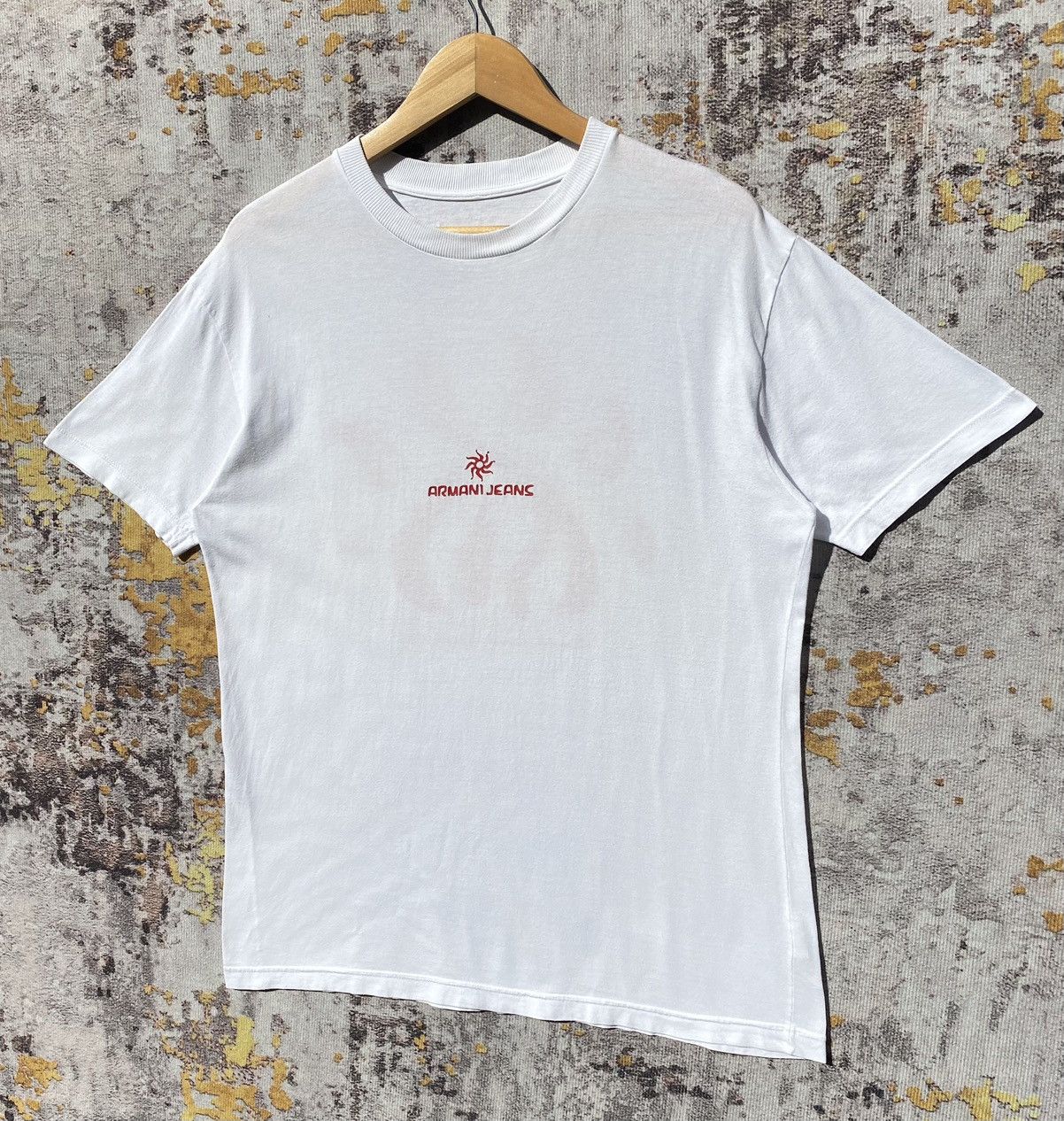 Emporio Armani × Giorgio Armani × Vintage Vintage Armani Jeans Loves Fire Shirt Backhit Fire Armani Size US M / EU 48-50 / 2 - 4 Thumbnail