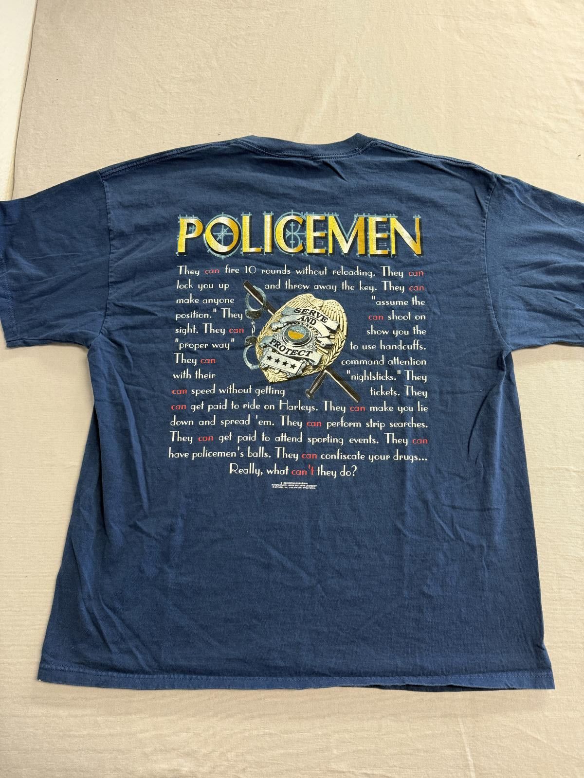 Delta Vintage 90s Policemen T-shirt Really What Cant They Do XL Size US XL / EU 56 / 4 - 1 Thumbnail