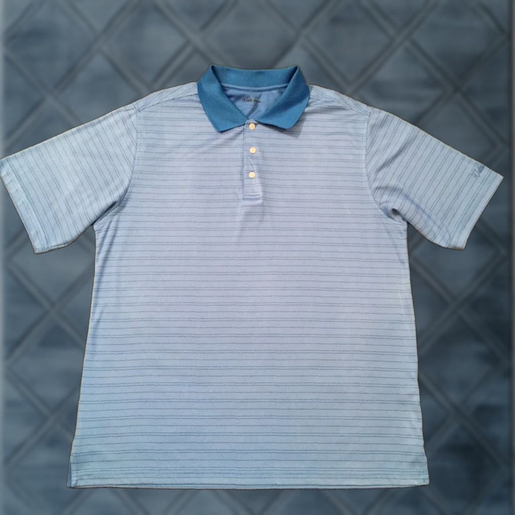 Vintage Walter Hagen Polo Shirt Mens L Blue Striped Short Sleeve Size US L / EU 52-54 / 3 - 1 Thumbnail
