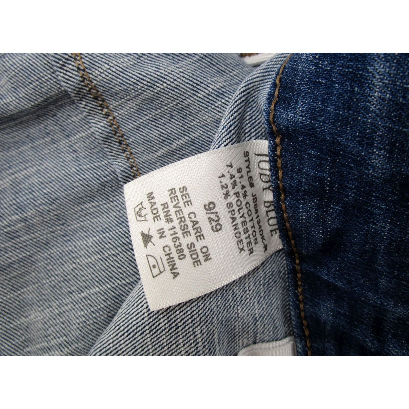 Denime Judy Blue Jeans Skinny Button Fly Womens Size 29 Medium Wash Denim Stretch 5-Pocket Size 29" - 5 Thumbnail