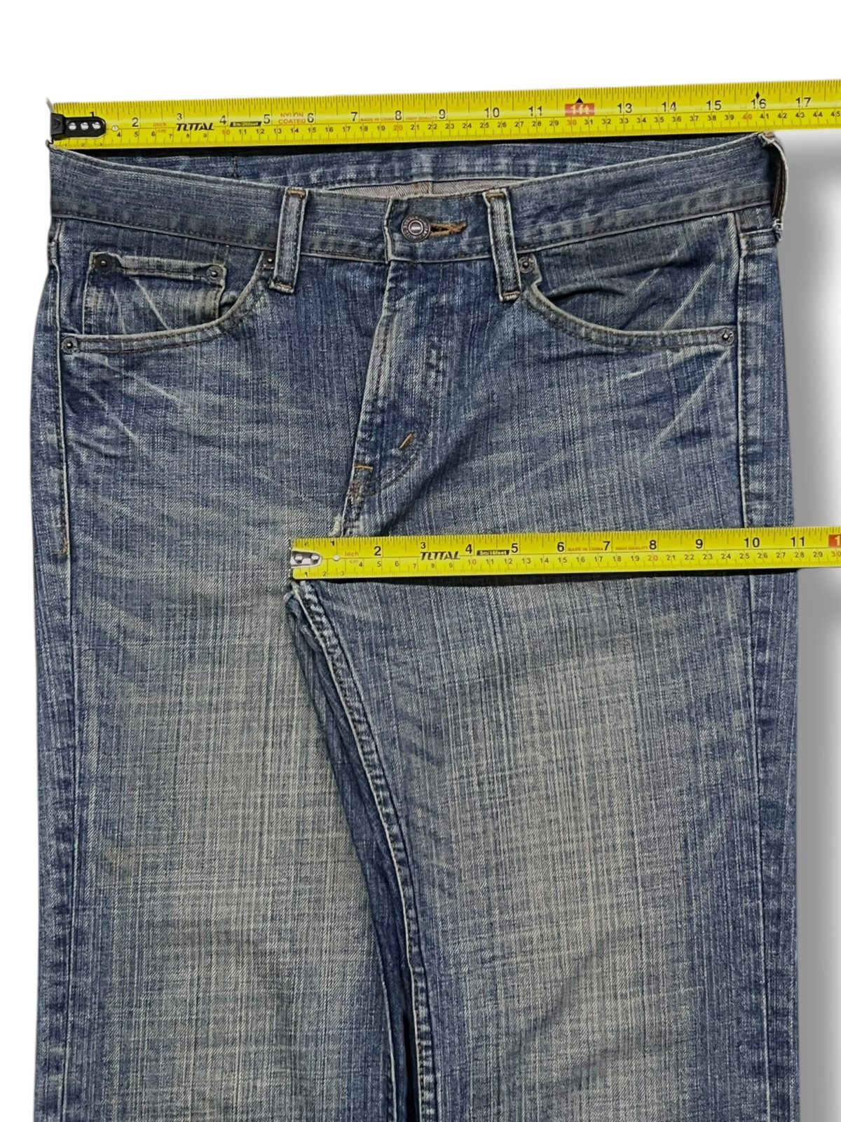 Japanese Brand Vintage 90s Crack Wash Bobson - Faded Wash, Distressed Denim Size US 32 / EU 48 - 17 Thumbnail