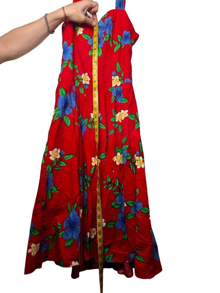 Vintage Vintage 1980’s Royal Creations Red Hawaiian Floral Dress Size M / US 6-8 / IT 42-44 - 6 Thumbnail