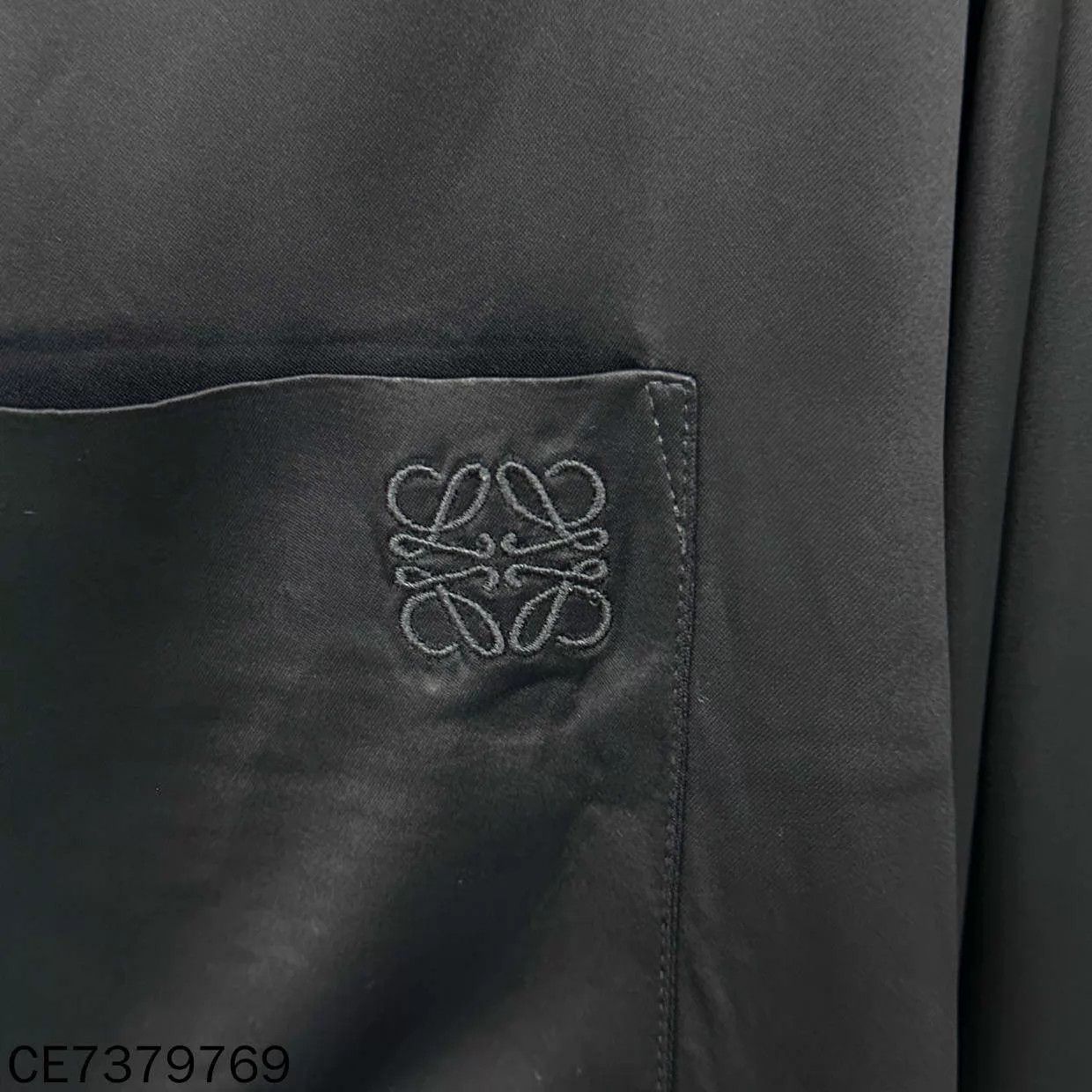 Loewe LOEWE Black Satin Embroidered Logo Shirt Size XS / US 0-2 / IT 36-38 - 5 Thumbnail