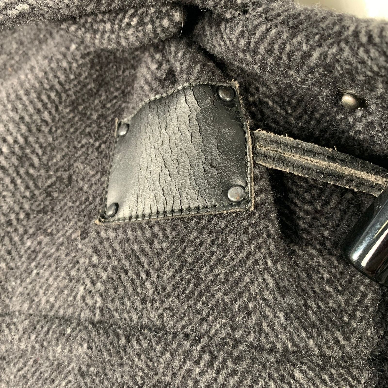 Calvin Klein Size S Black Charcoal Herringbone Toggle Closure Coat Size US S / EU 44-46 / 1 - 5 Thumbnail