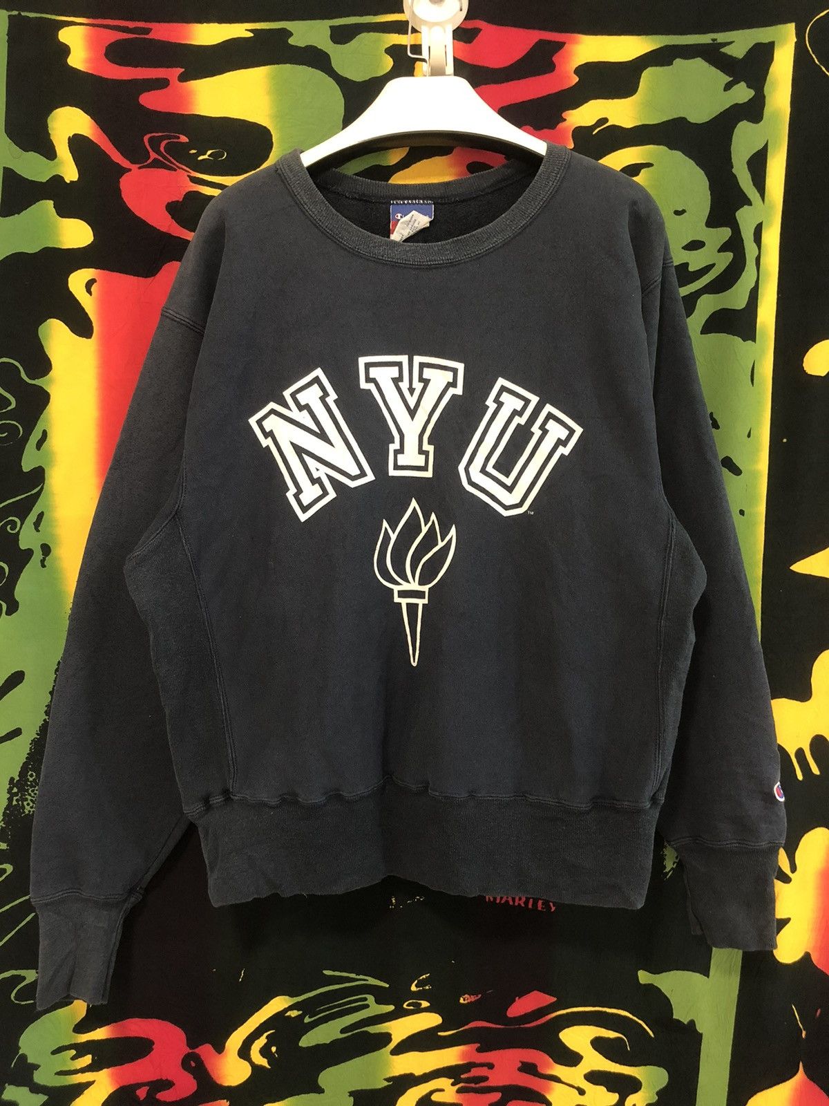 American College Champion Vintage 90 s Champion reverse weave NYU sweatshirt Grailed