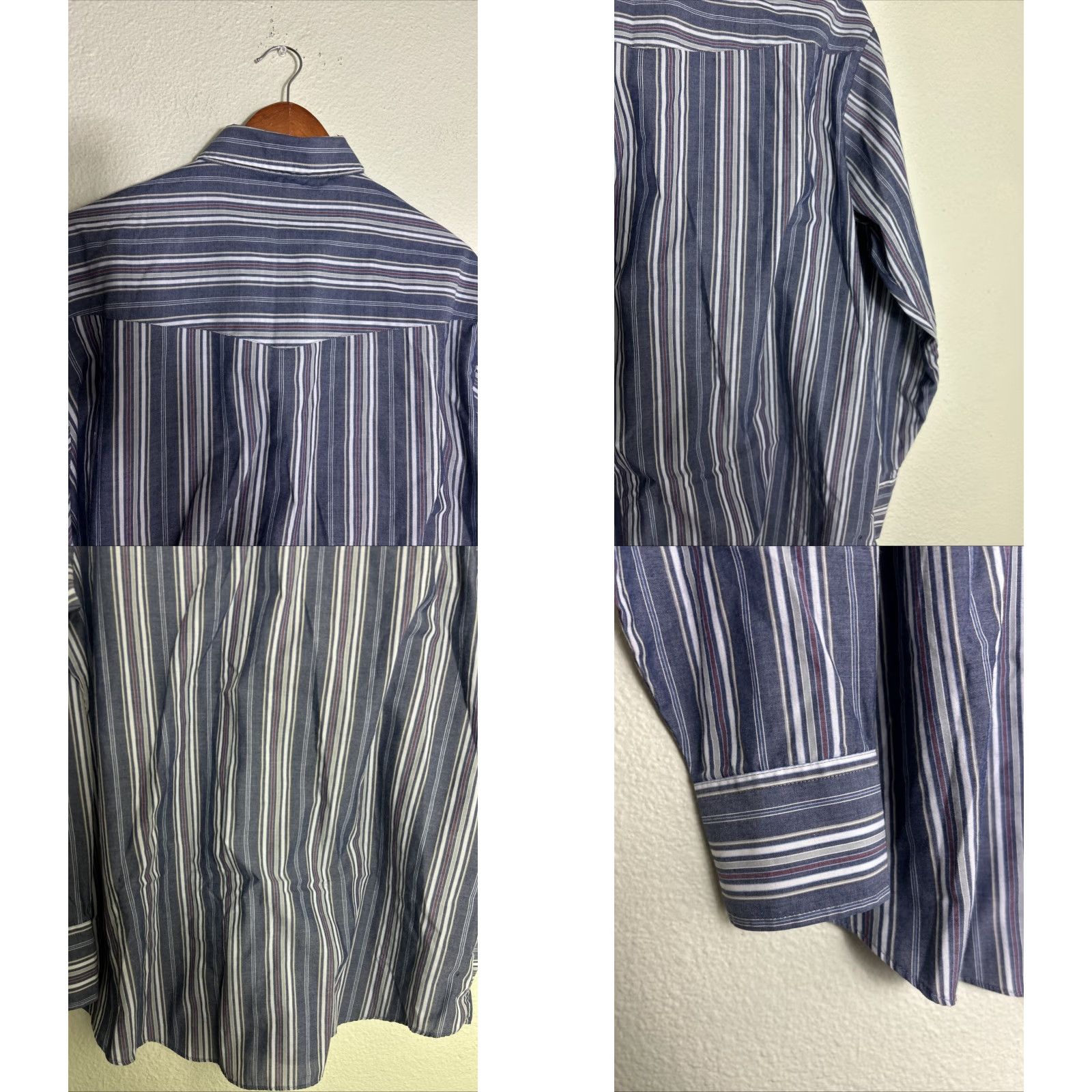 Vintage VINTAGE Ely Cattleman Shirt Long Sleeve Blue Stripe XL Cotton Pearl Snap Mens Size US XL / EU 56 / 4 - 9 Thumbnail