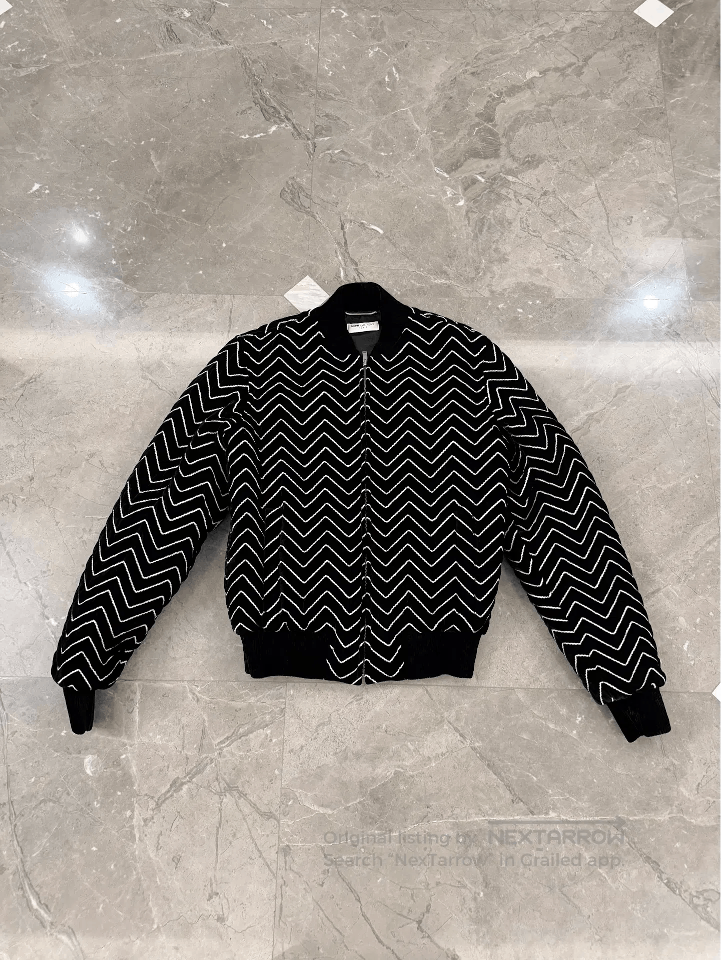 Saint Laurent Paris Saint Laurent Velvet Striped Padded Coat. Size US S / EU 44-46 / 1 - 1 Thumbnail