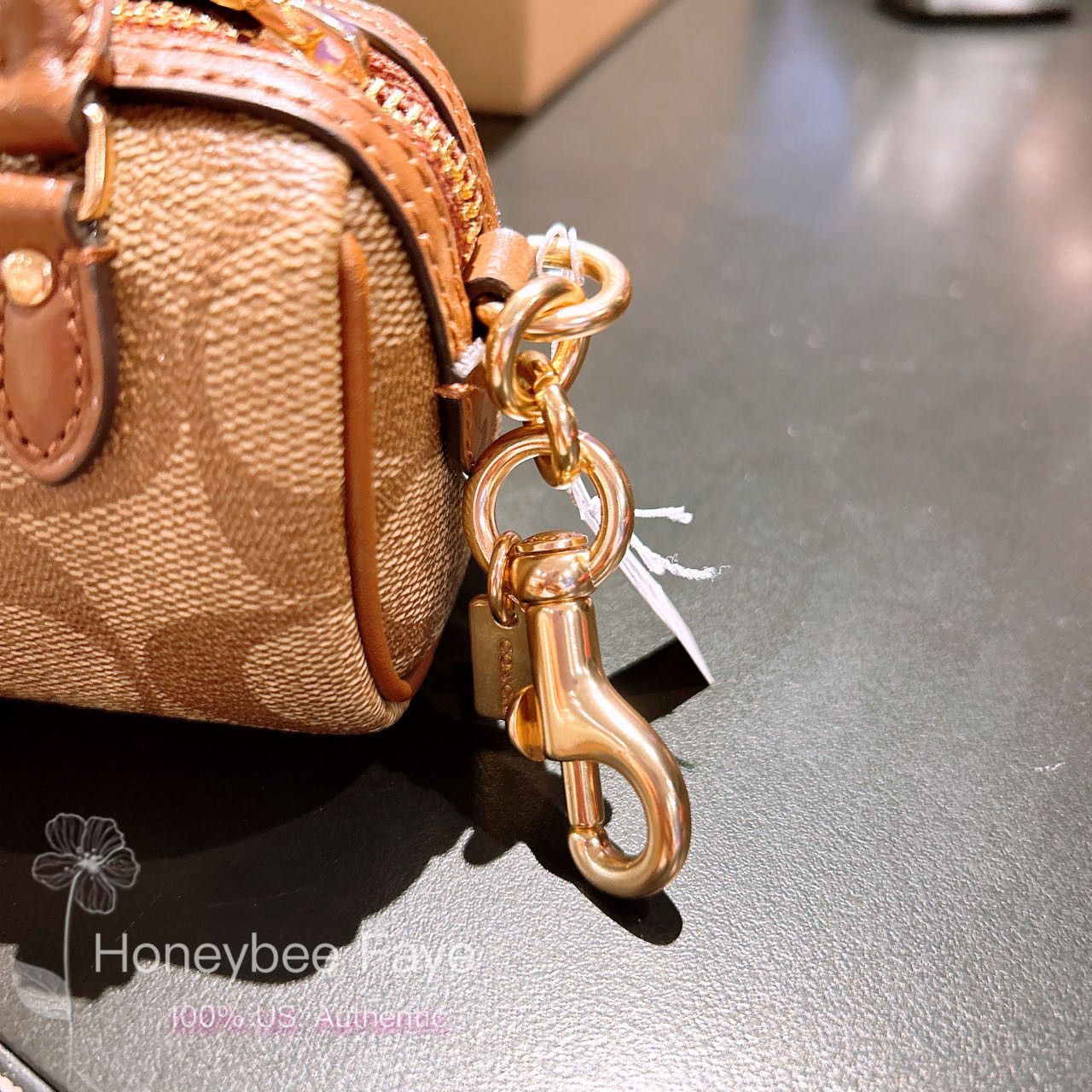 Coach Mini Rowan Bag Charm In Signature Canvas CX068 Size ONE SIZE - 4 Thumbnail