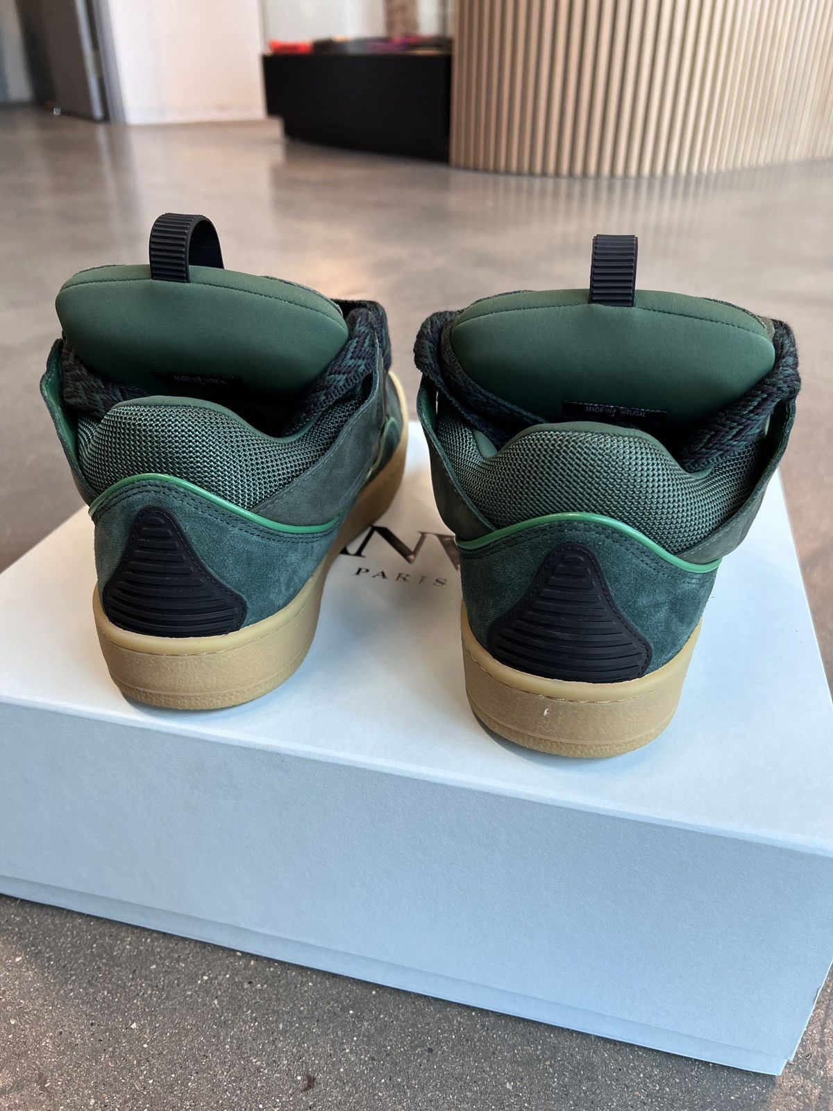 Lanvin Lanvin Green Leather Curb Sneakers Size 41 / 8 Size US 8 / EU 41 - 6 Thumbnail