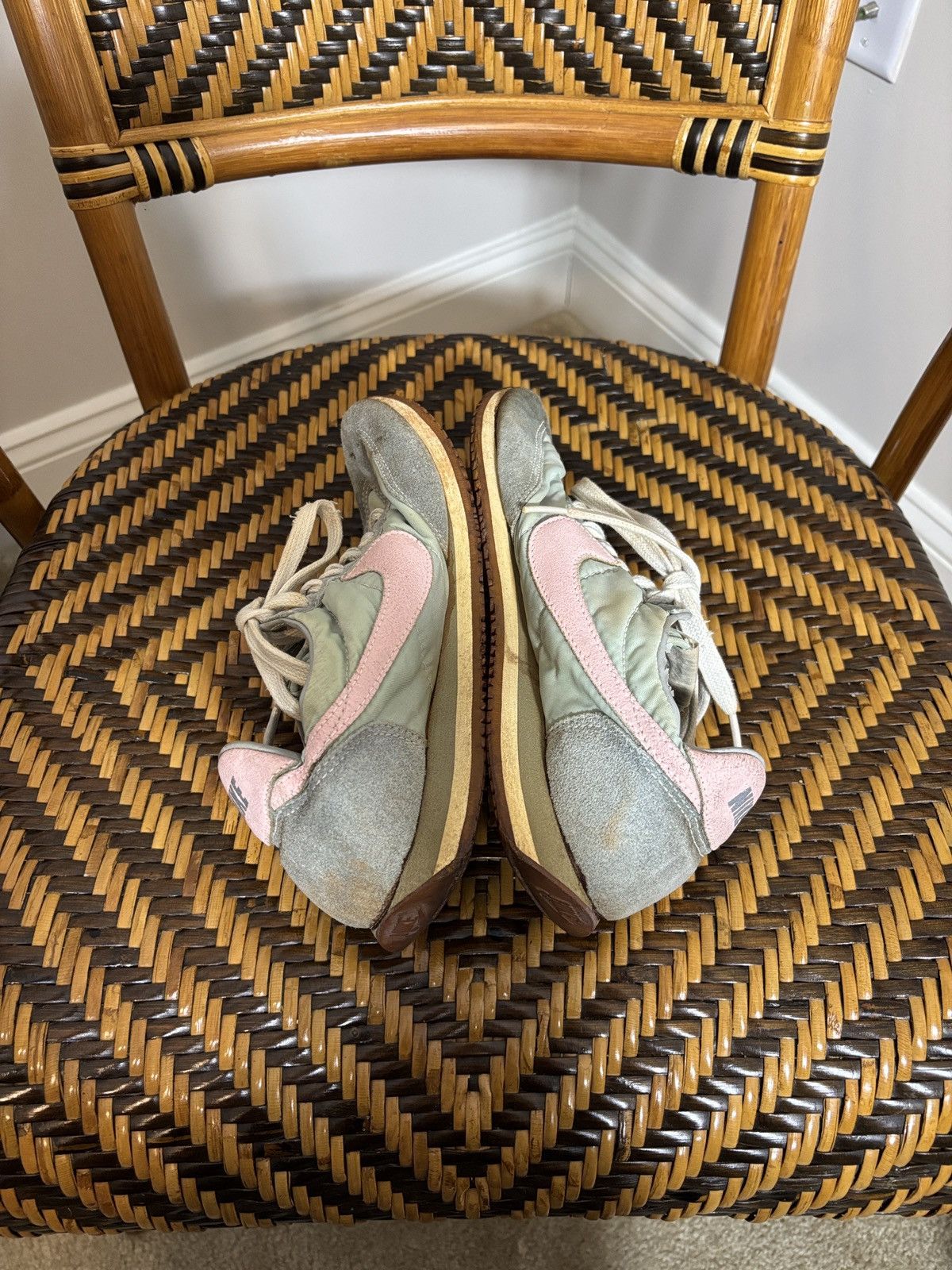 Nike Vintage 80s Nike Running Shoes Pink Green Size 8 Size US 8 / IT 38 - 5 Thumbnail