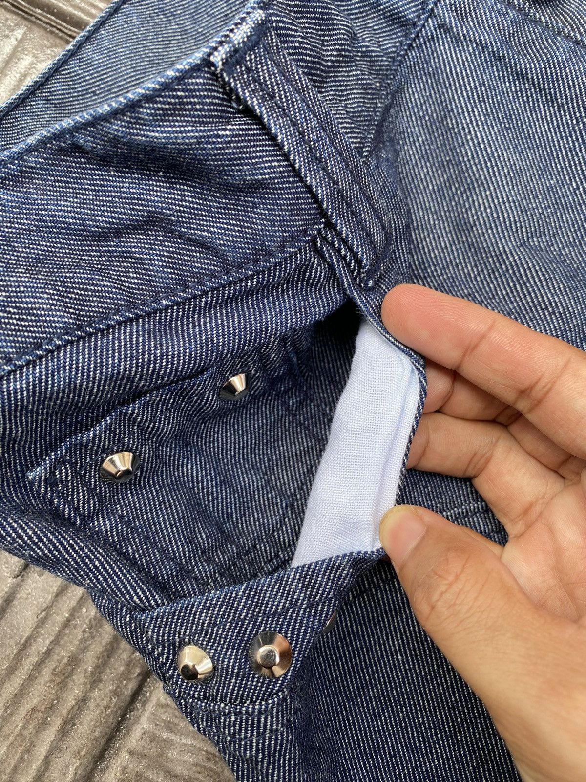 Issey Miyake SUNAO KUWAHARA by Issey Miyake Cargos Studded Indigo Jeans Size US 34 / EU 50 - 15 Thumbnail