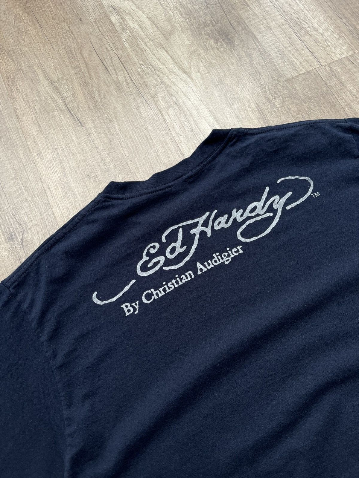 Ed Hardy × Japanese Brand Ed Hardy Pieced Hearts and True Love T-Shirt Navy Blue Size US L / EU 52-54 / 3 - 6 Thumbnail