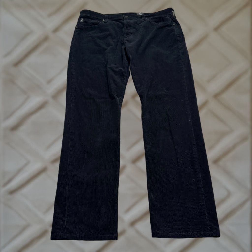 Vintage AG Adriano Goldschmied Slim Straight Leg Corduroy Pants Mens 36x34 Black Cotton Blend Size US 38 / EU 54 - 1 Thumbnail