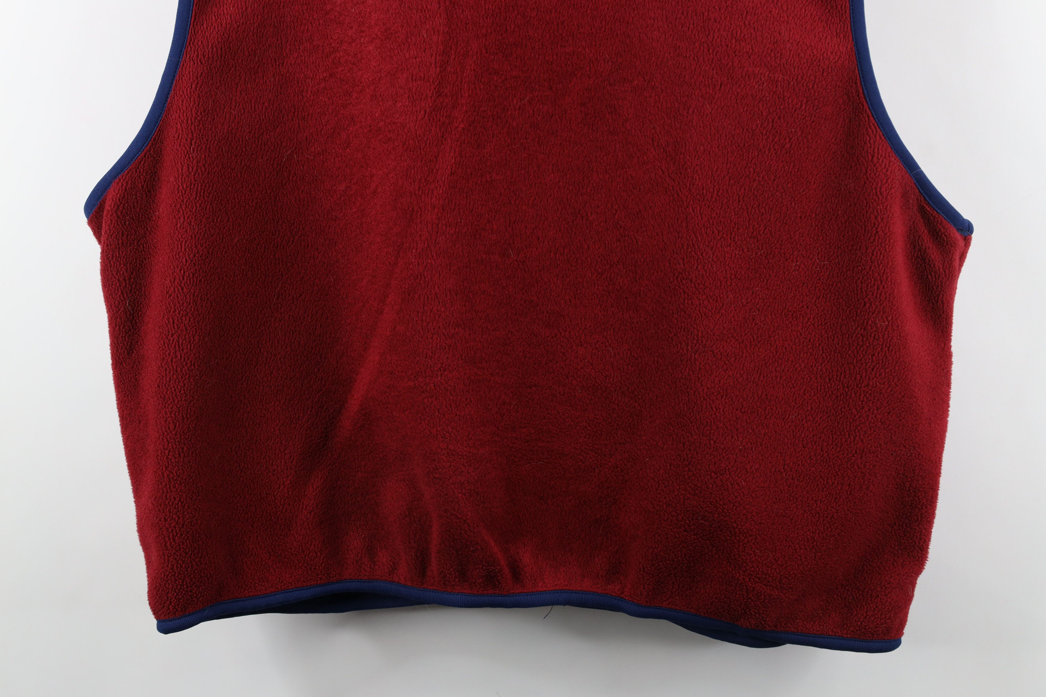 Lands' End × Vintage Vintage 90s Lands End Blank Full Zip Fleece Vest Jacket Red Size US XL / EU 56 / 4 - 11 Thumbnail