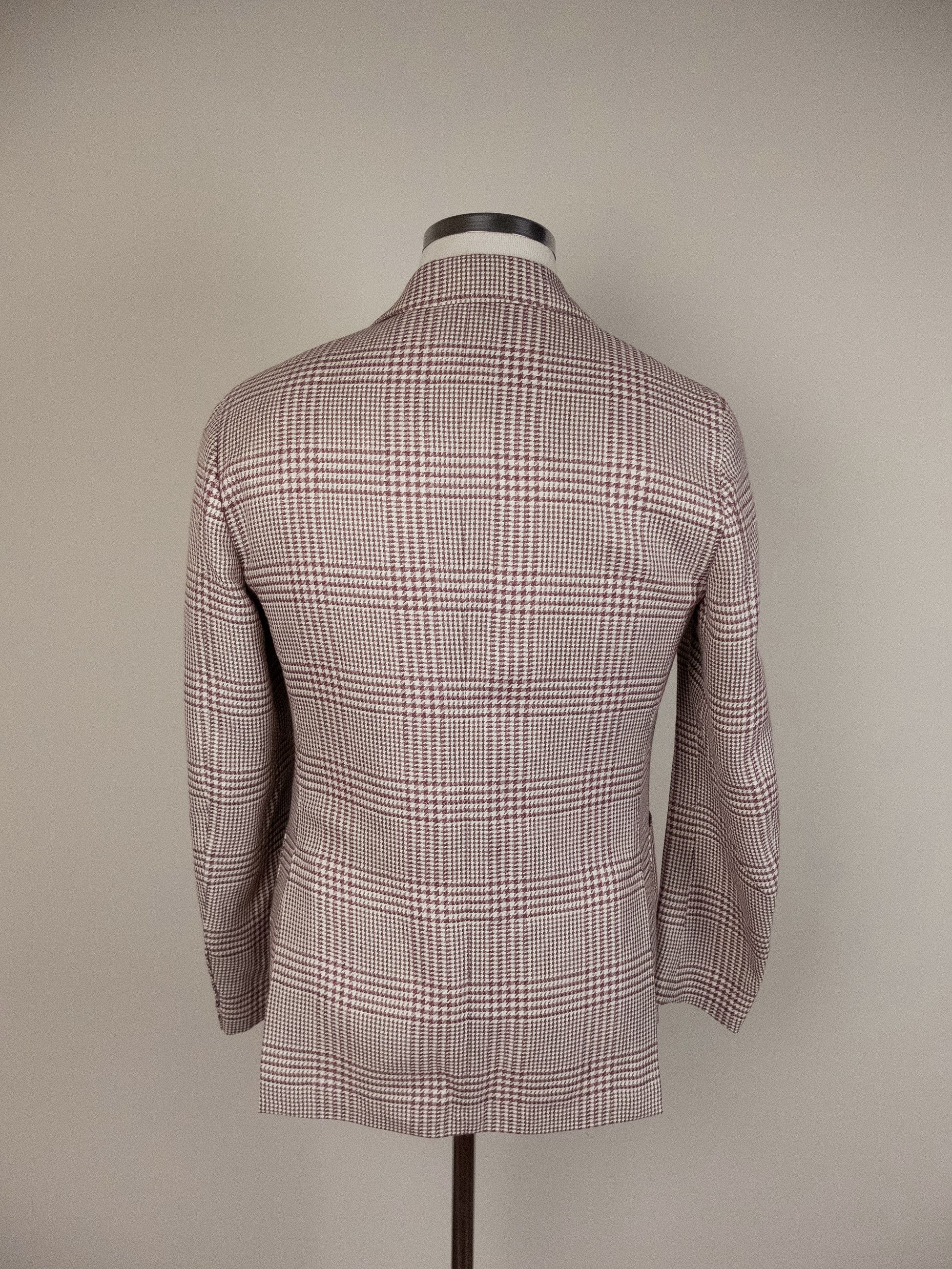 Lardini LARDINI beige glen plaid cotton linen sportcoat 38 48 Size 38R - 4 Thumbnail